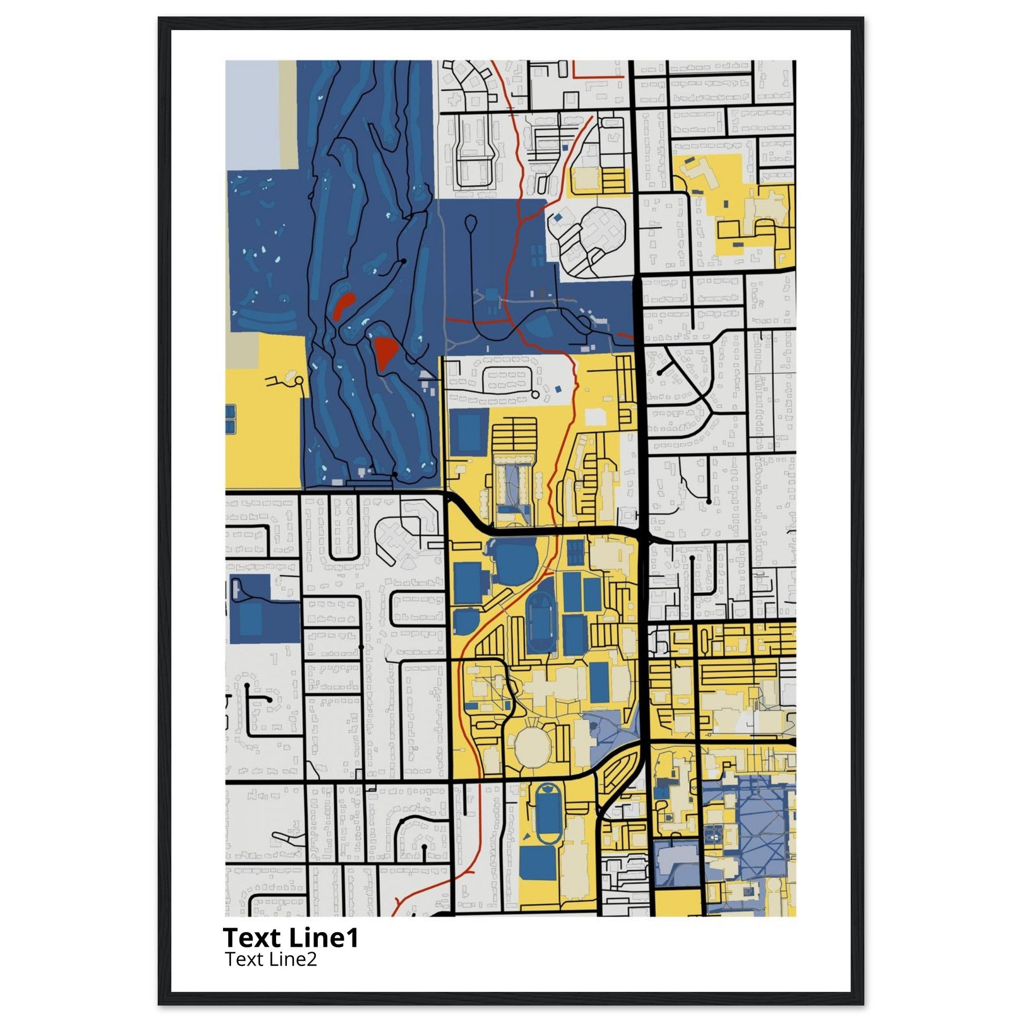 illinois state university campus map poster