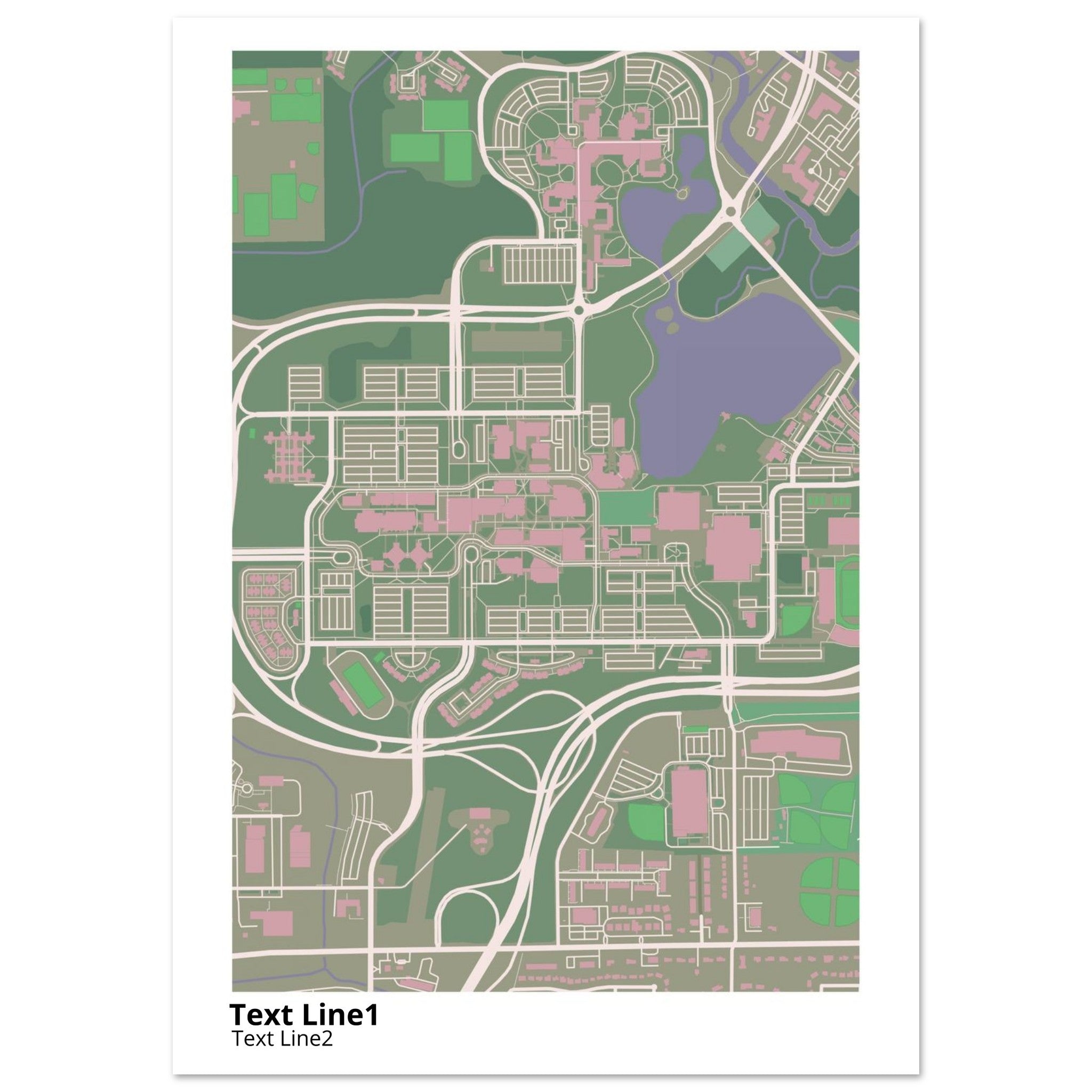 university at buffalo campus map poster
