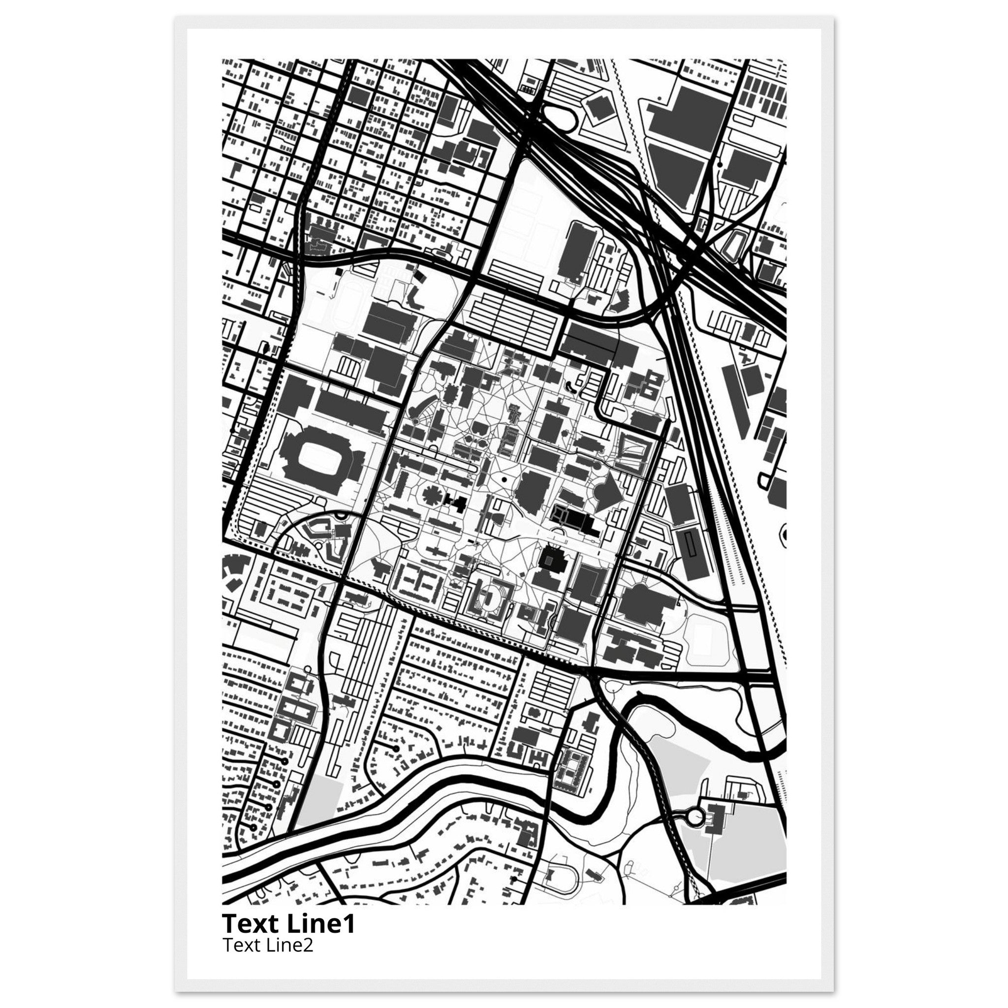 University of Houston Texas Campus Map Poster | Graduation Gift - Ink And Atlas