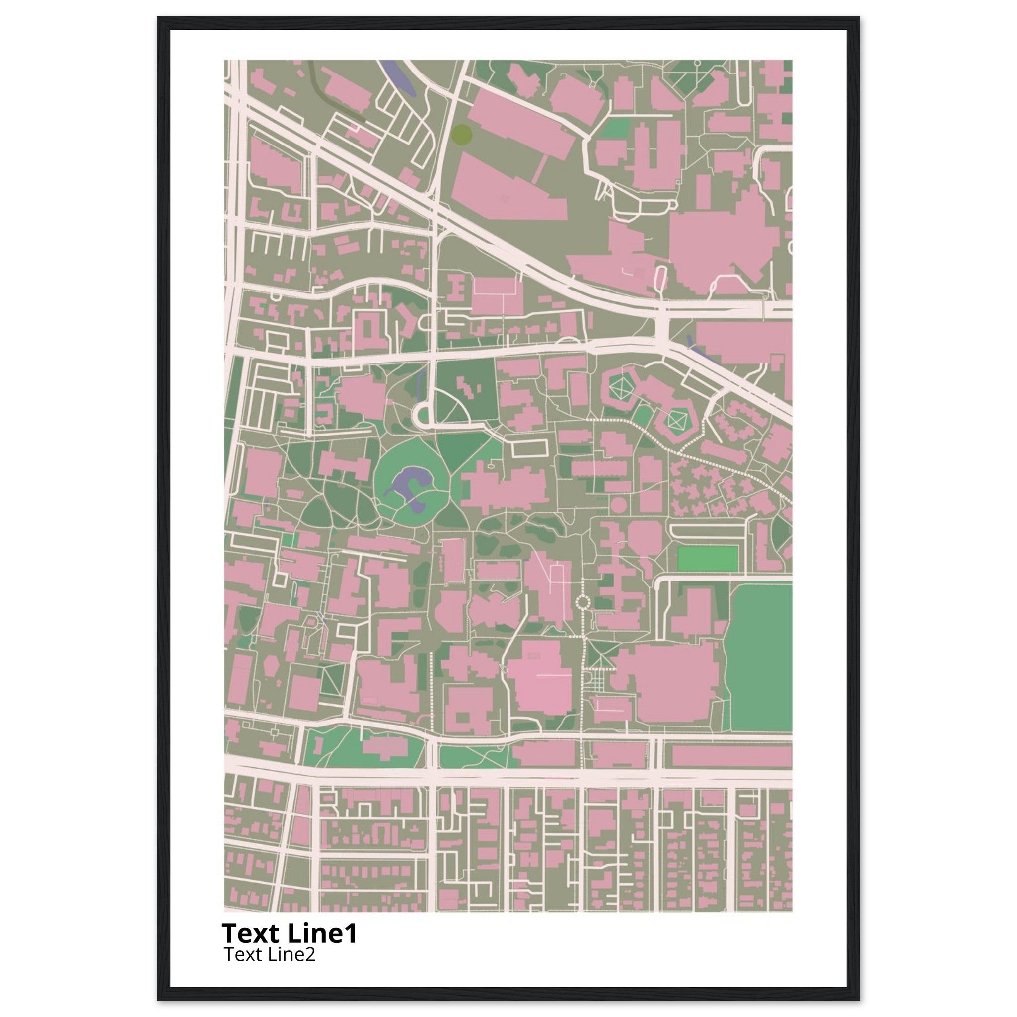 university of new mexico main campus campus map poster