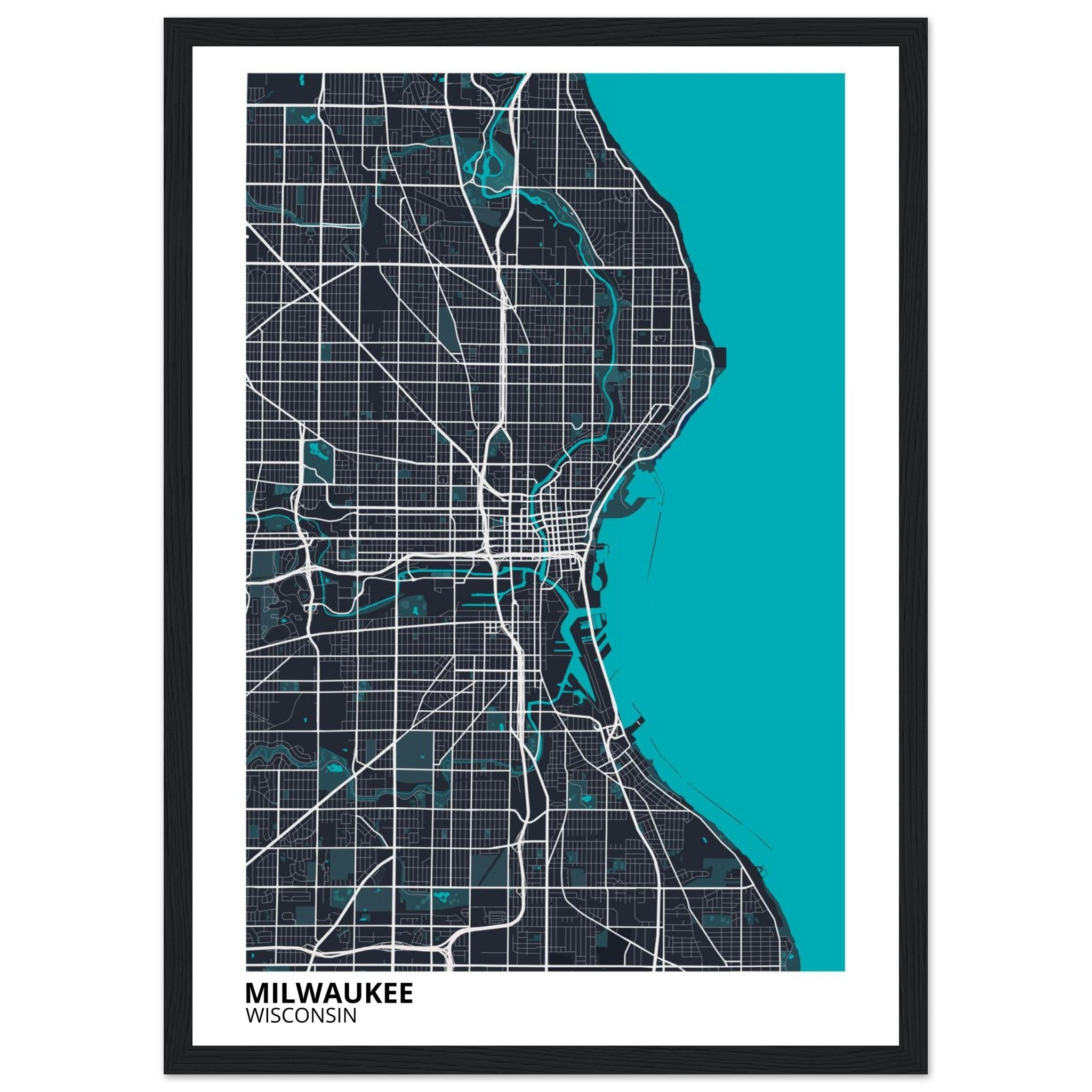 milwaukee map poster print