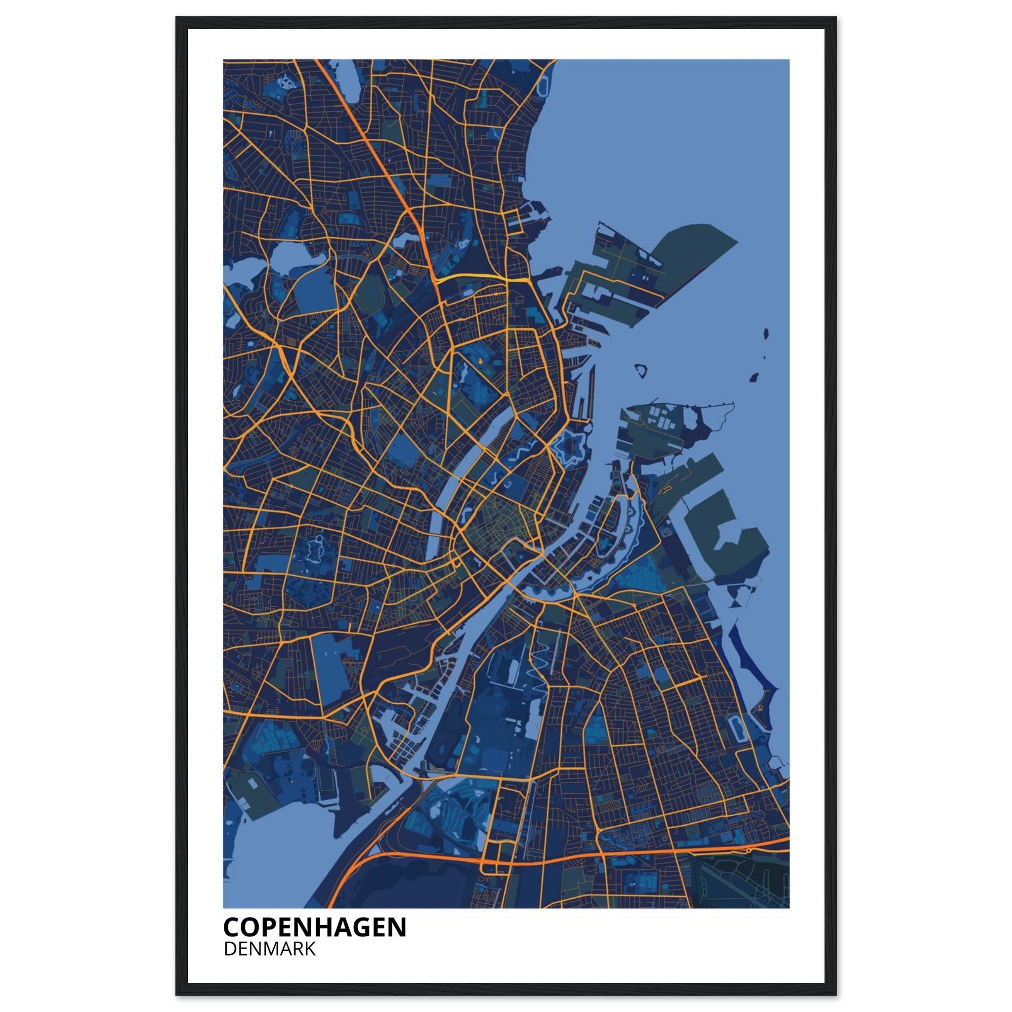 Copenhagen Denmark City Map Poster | Custom Map Art Print - Ink And Atlas