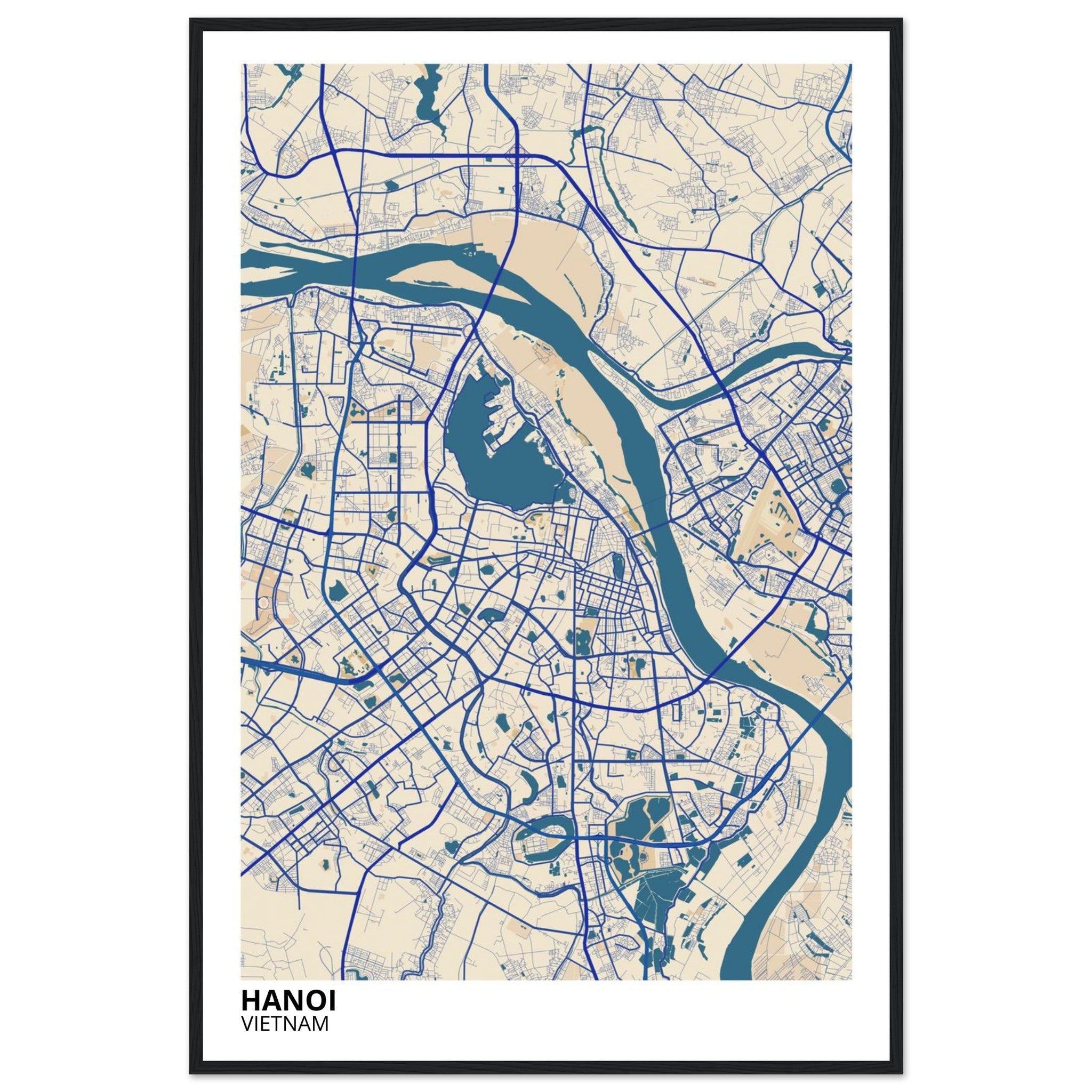 Hanoi Vietnam City Map Poster | Custom Map Art Print - Ink And Atlas