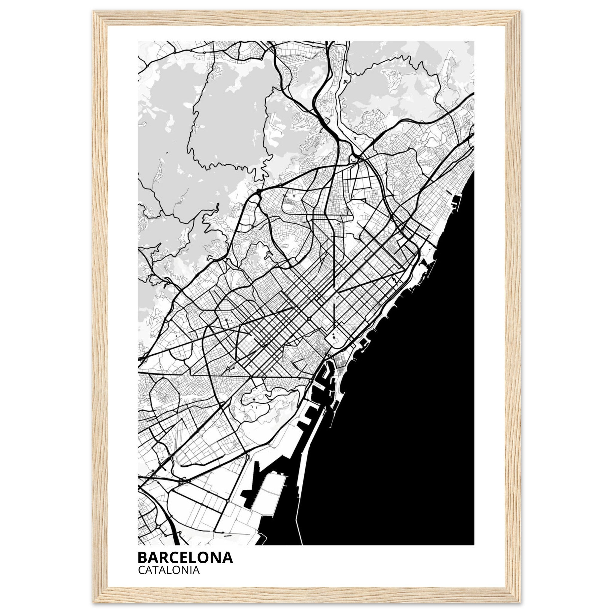Barcelona Spain City Map Poster | Custom Map Art Print - Ink And Atlas