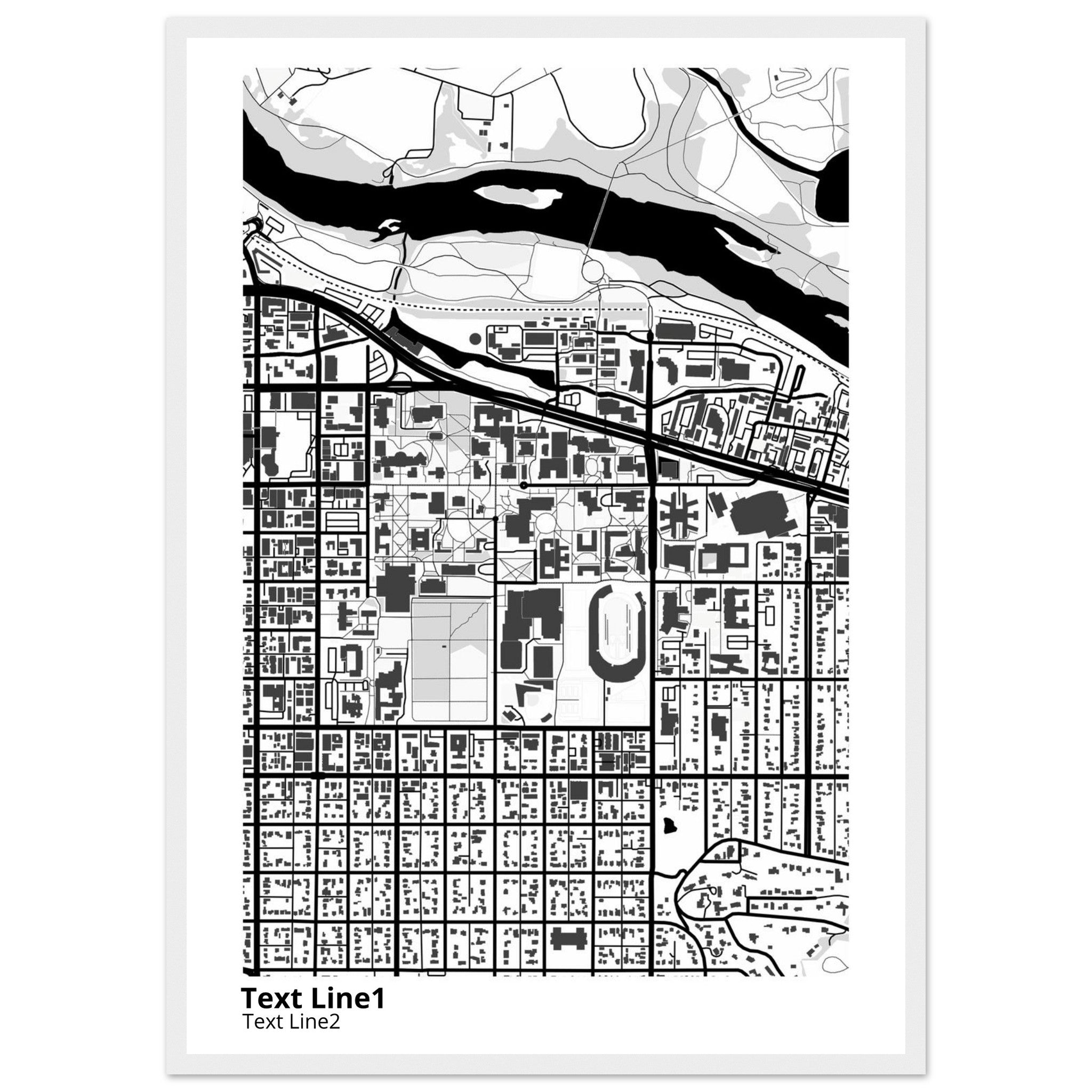 university of oregon campus map poster