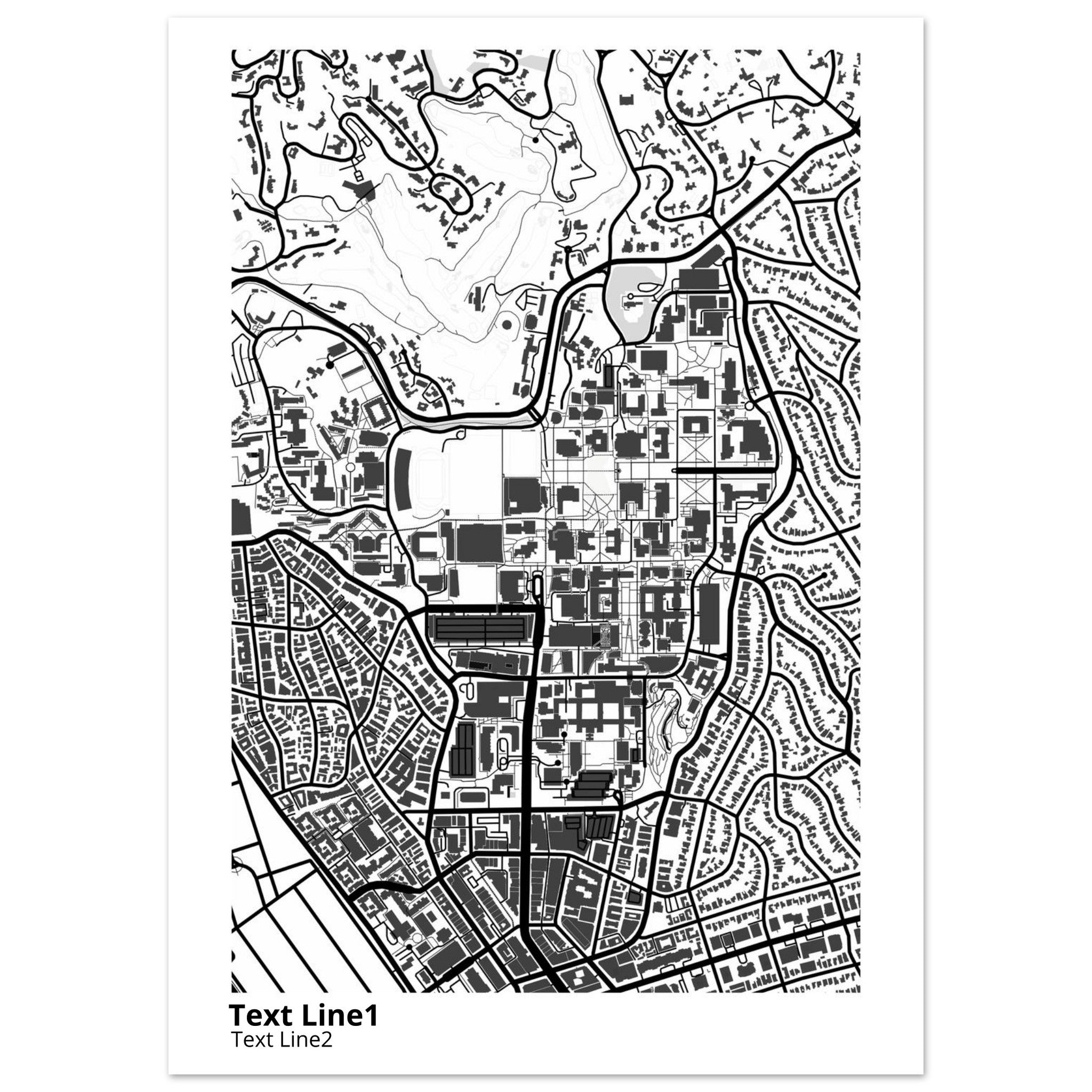 university of california los angeles campus map poster
