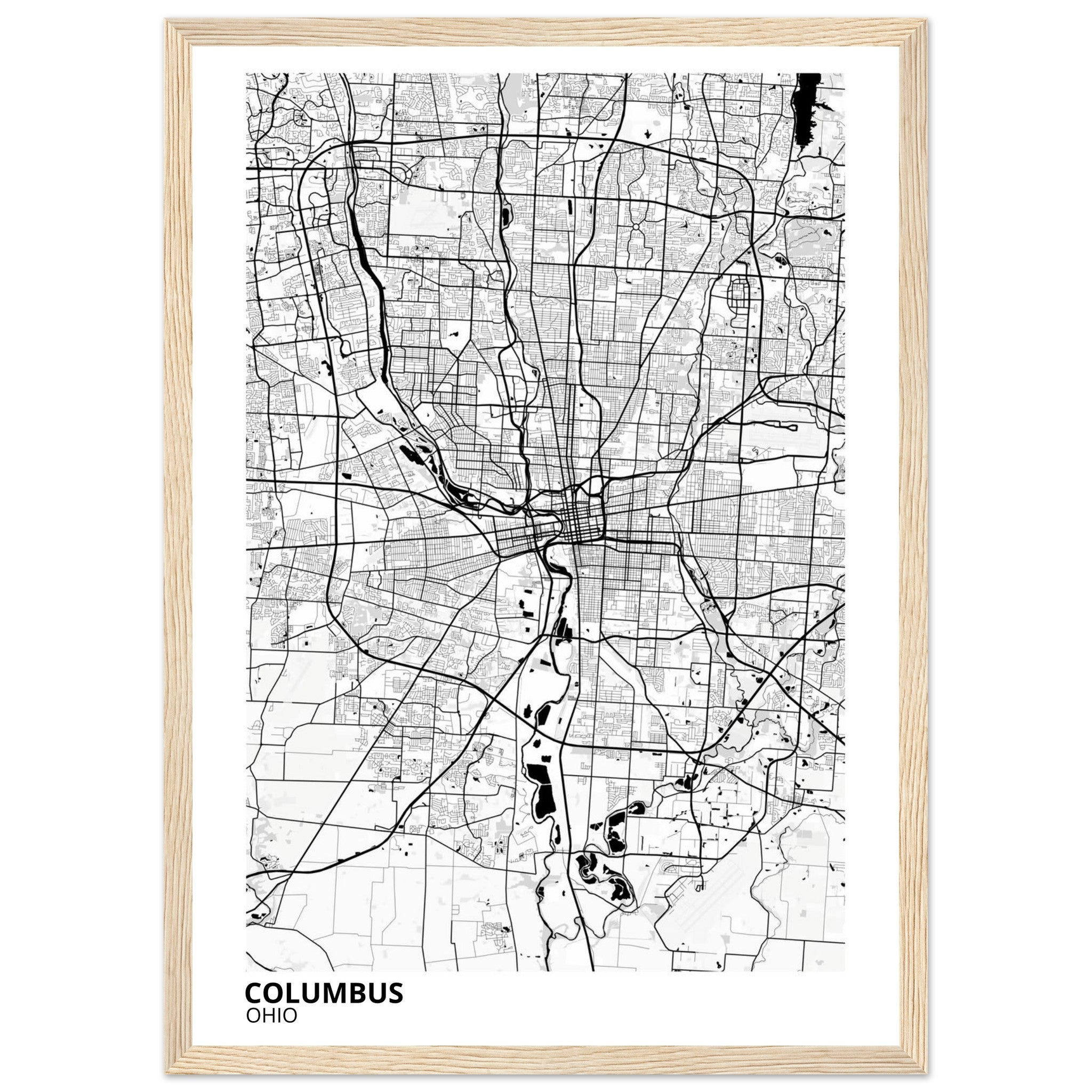 Columbus Ohio City Map Poster | Custom Map Art Print - Ink And Atlas