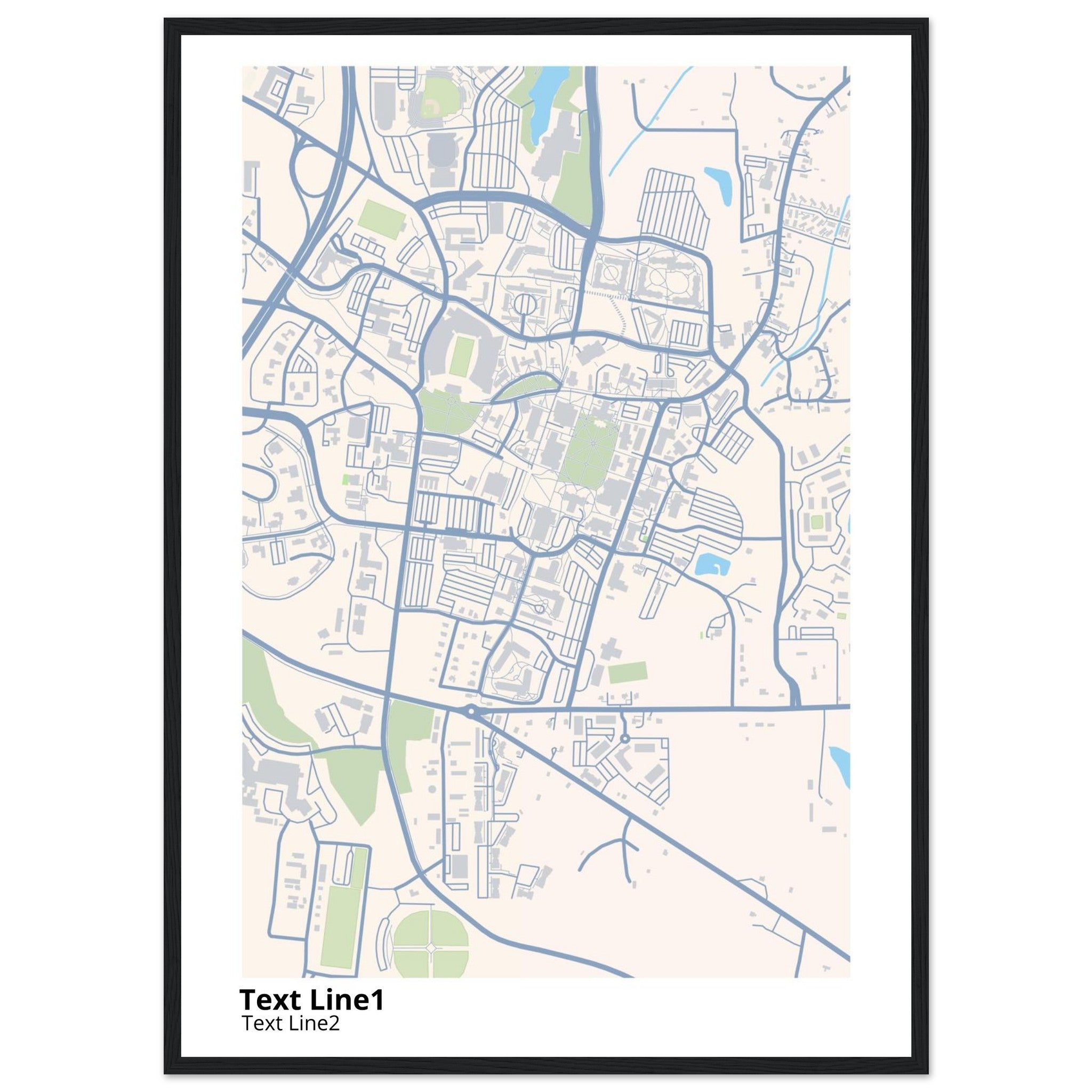 mississippi state university campus map poster