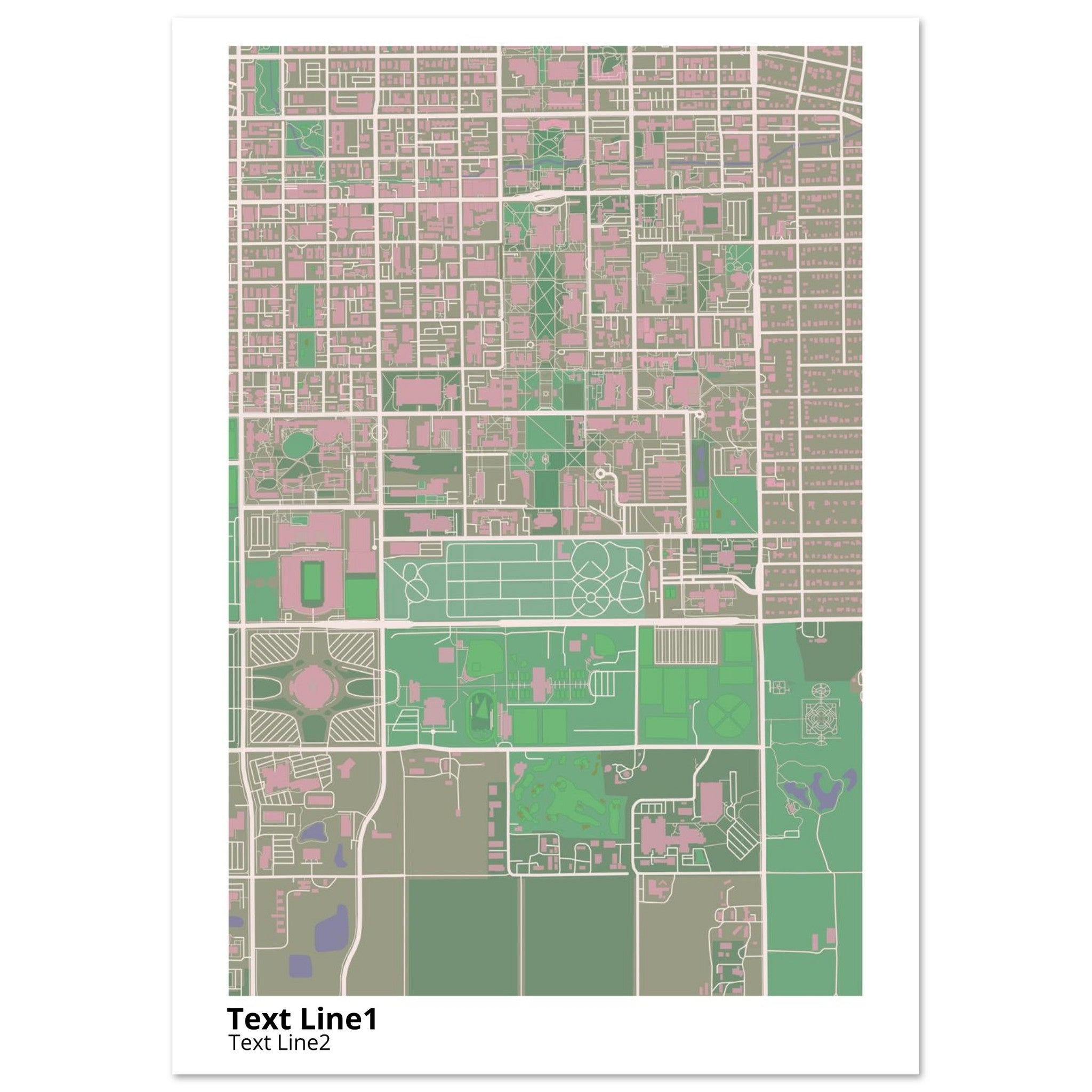 university of illinois urbana champaign campus map poster