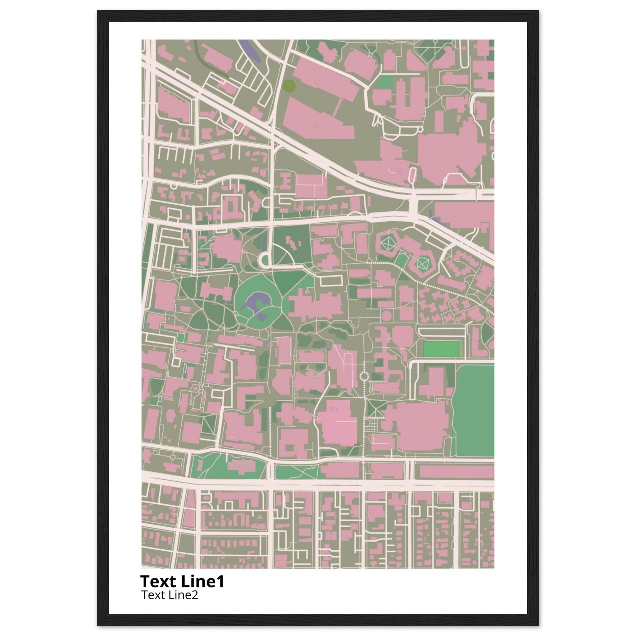 university of new mexico main campus campus map poster
