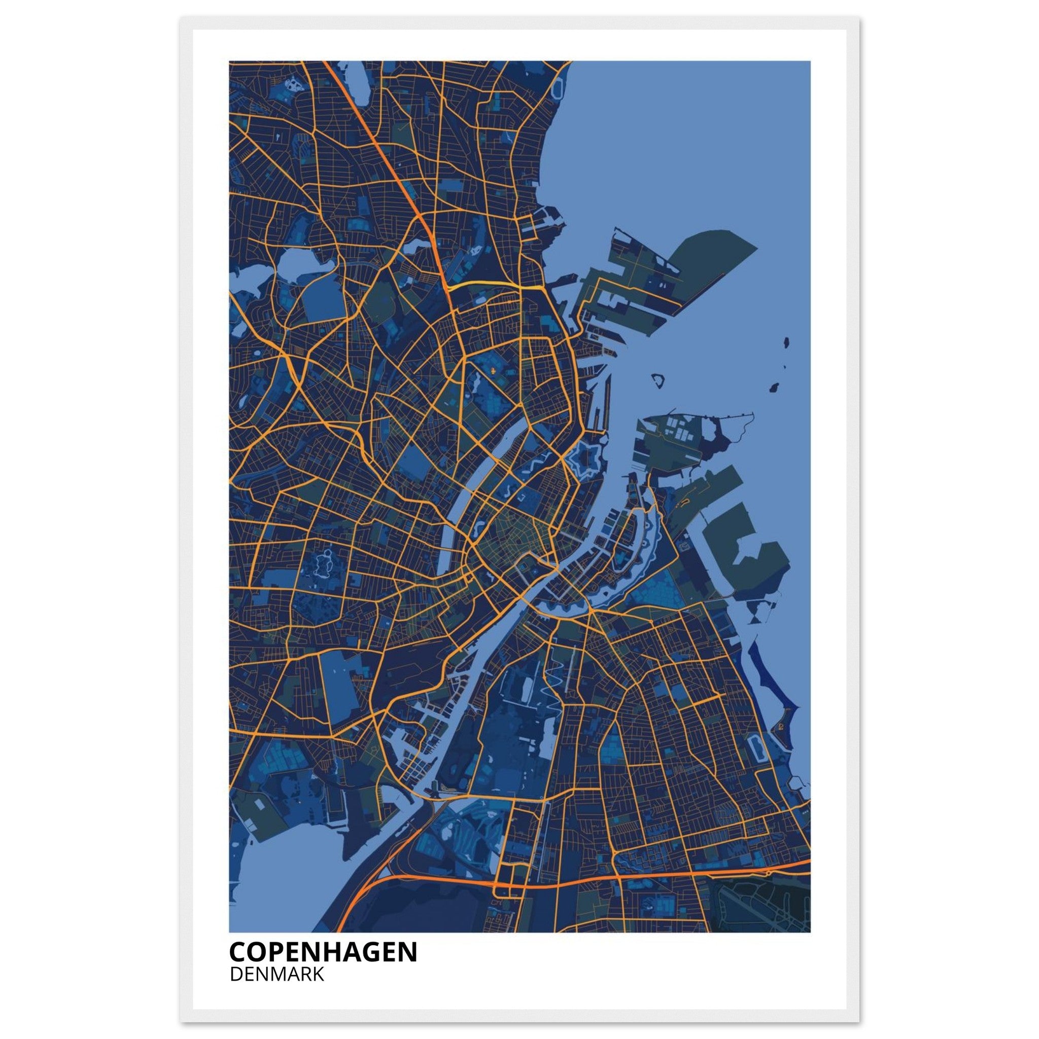 Copenhagen Denmark City Map Poster | Custom Map Art Print - Ink And Atlas