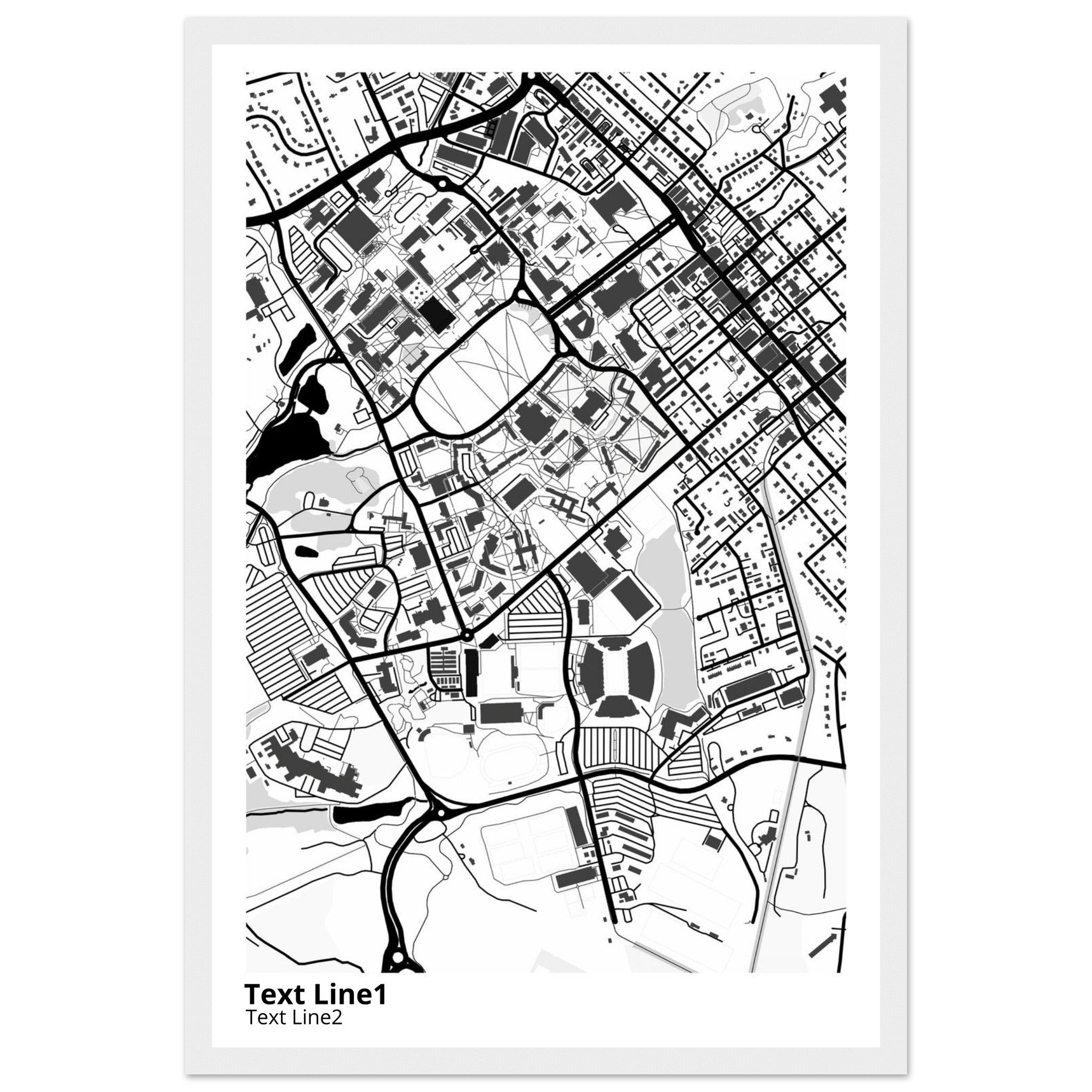 Virginia Tech Campus Map Poster | Graduation Gift - Ink And Atlas
