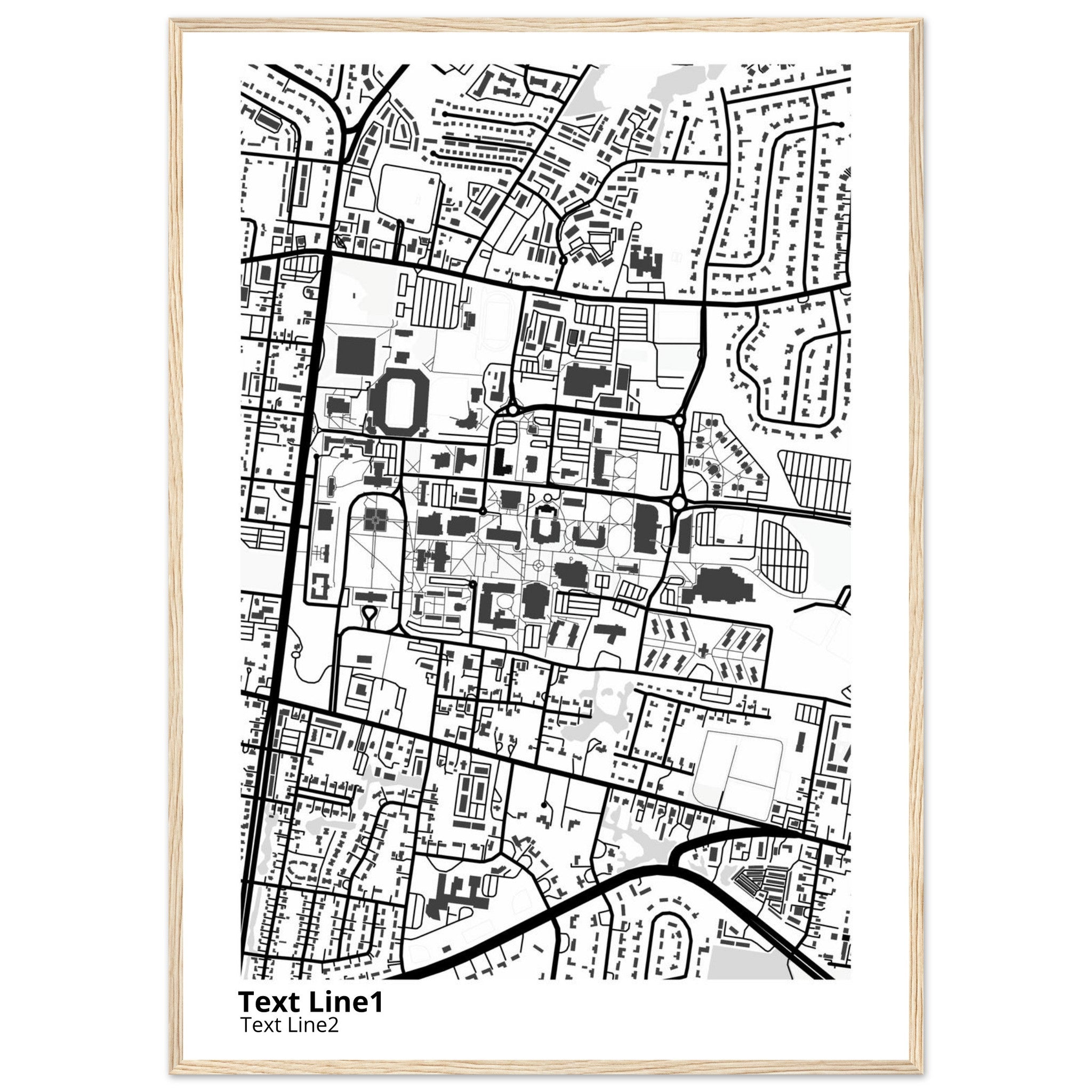 Middle Tennessee State University Campus Map Poster | Graduation Gift - Ink And Atlas