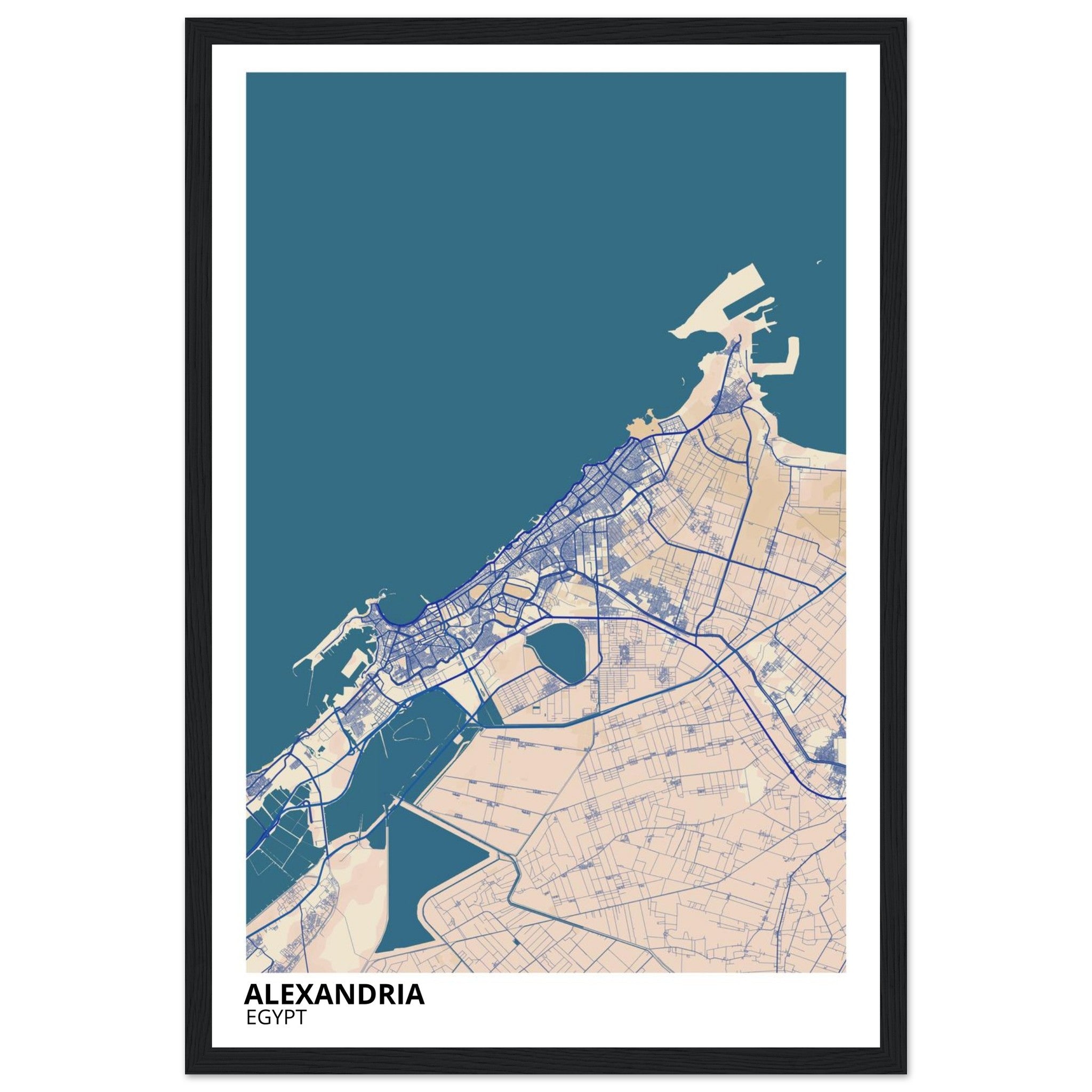 Alexandria Egypt City Map Poster | Custom Map Art Print - Ink And Atlas