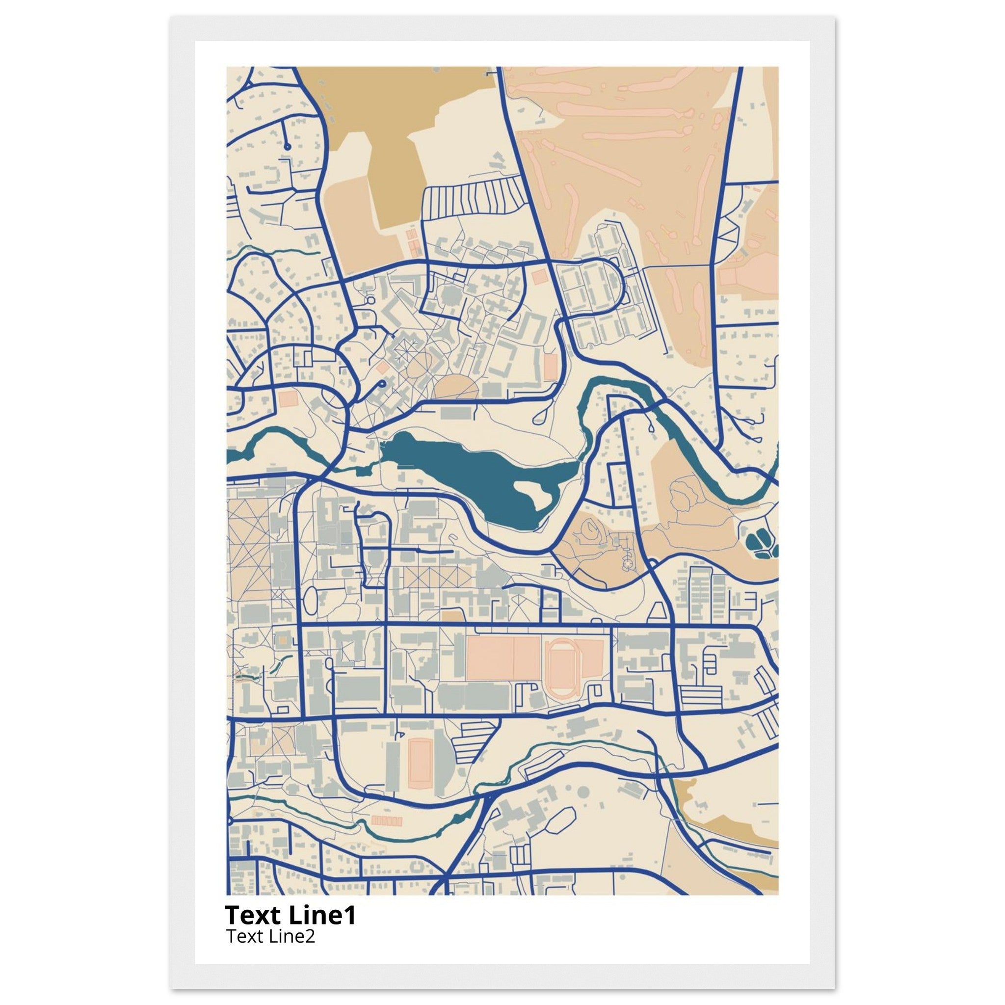 cornell university campus map poster