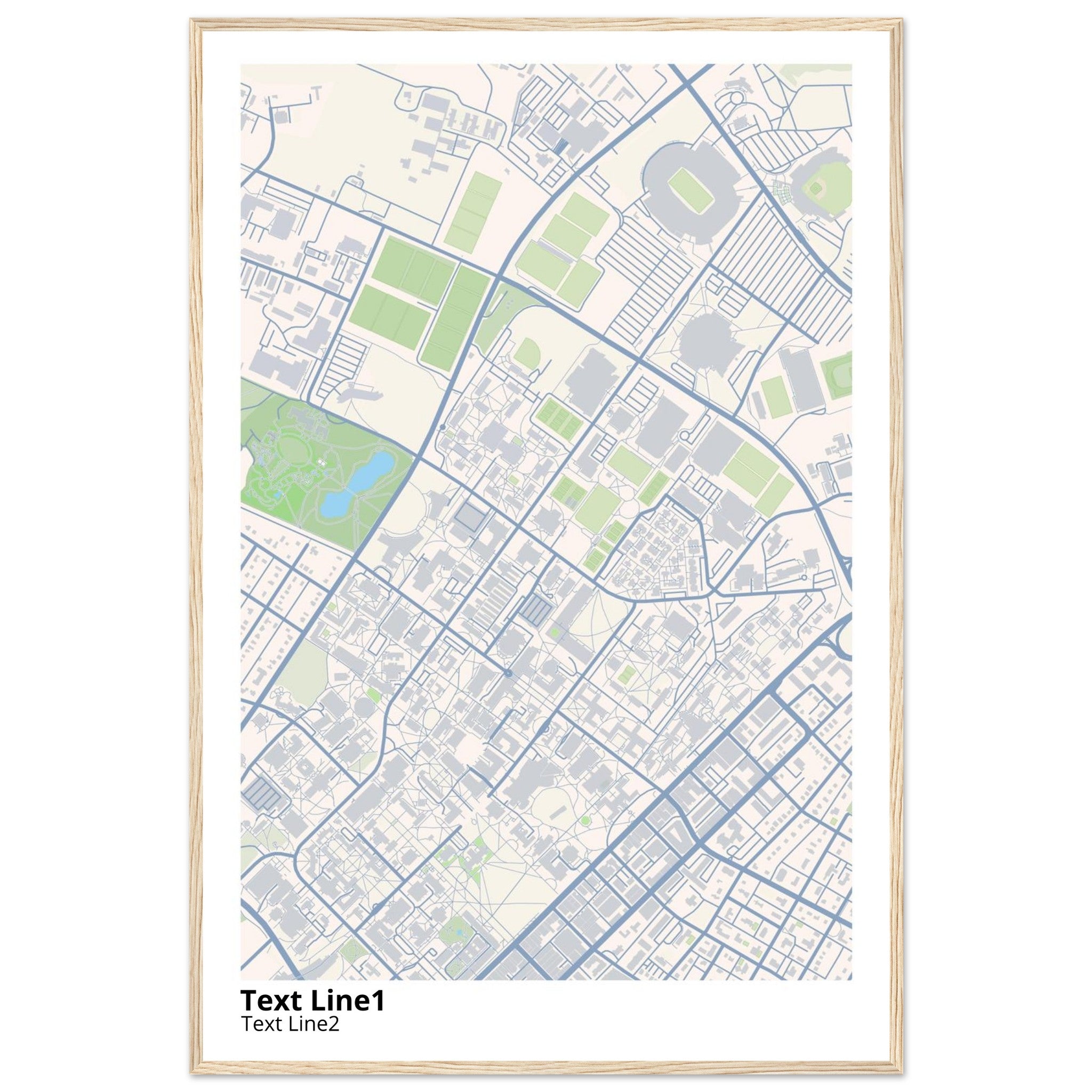 Pennsylvania State University Campus Map Poster | Graduation Gift - Ink And Atlas