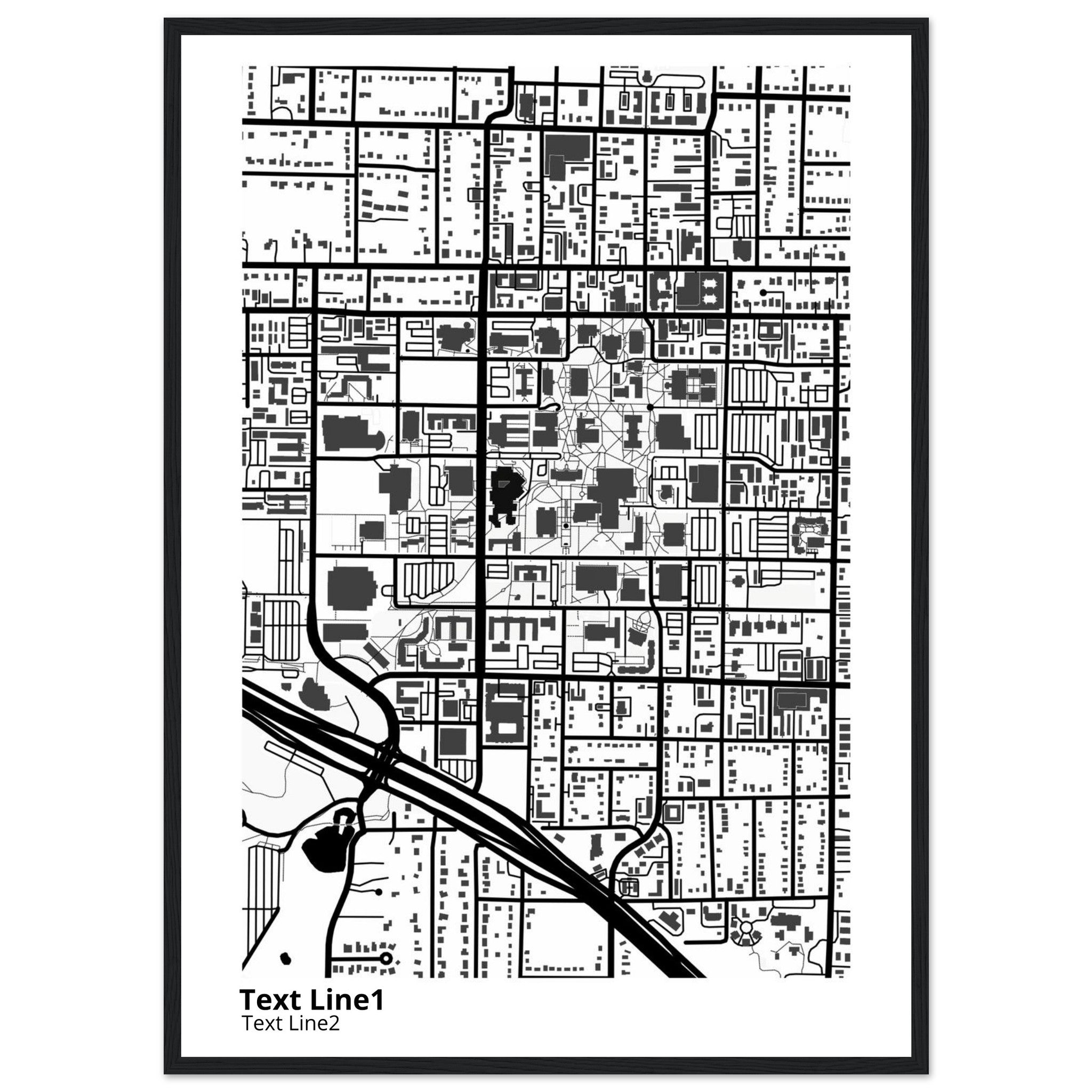 University of North Texas (Denton) Campus Map Poster | Graduation Gift - Ink And Atlas