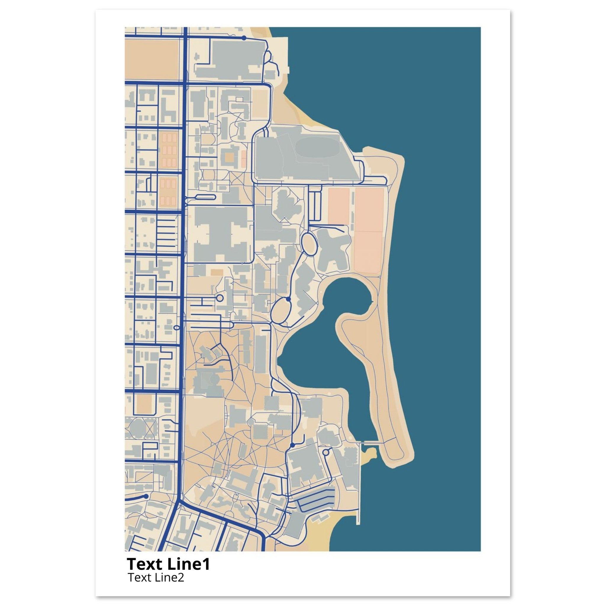 northwestern university campus map poster