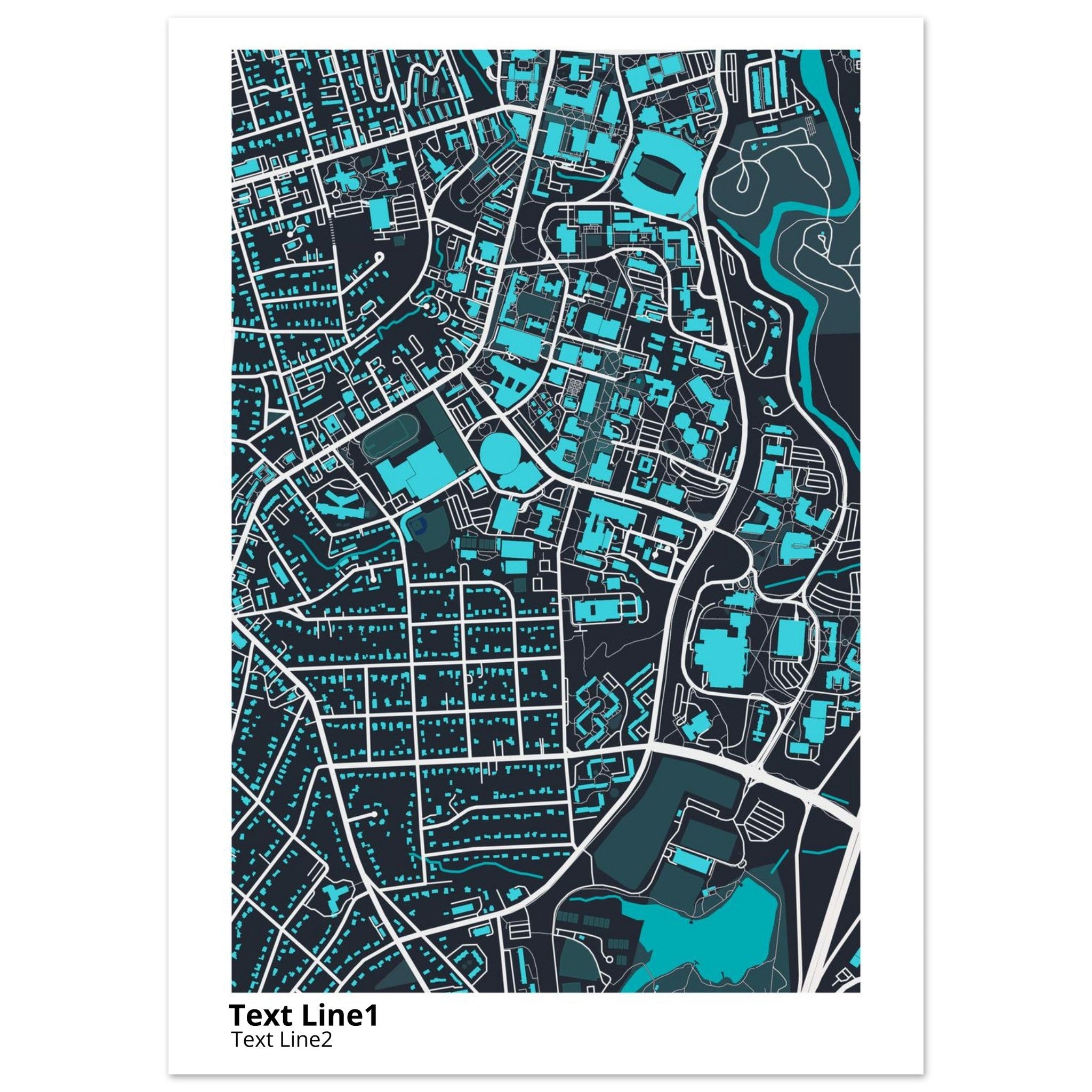 university of georgia campus map poster
