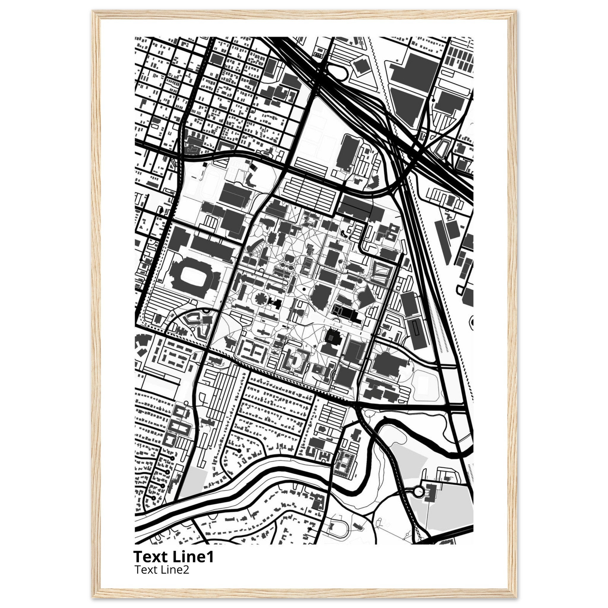 University of Houston Texas Campus Map Poster | Graduation Gift - Ink And Atlas