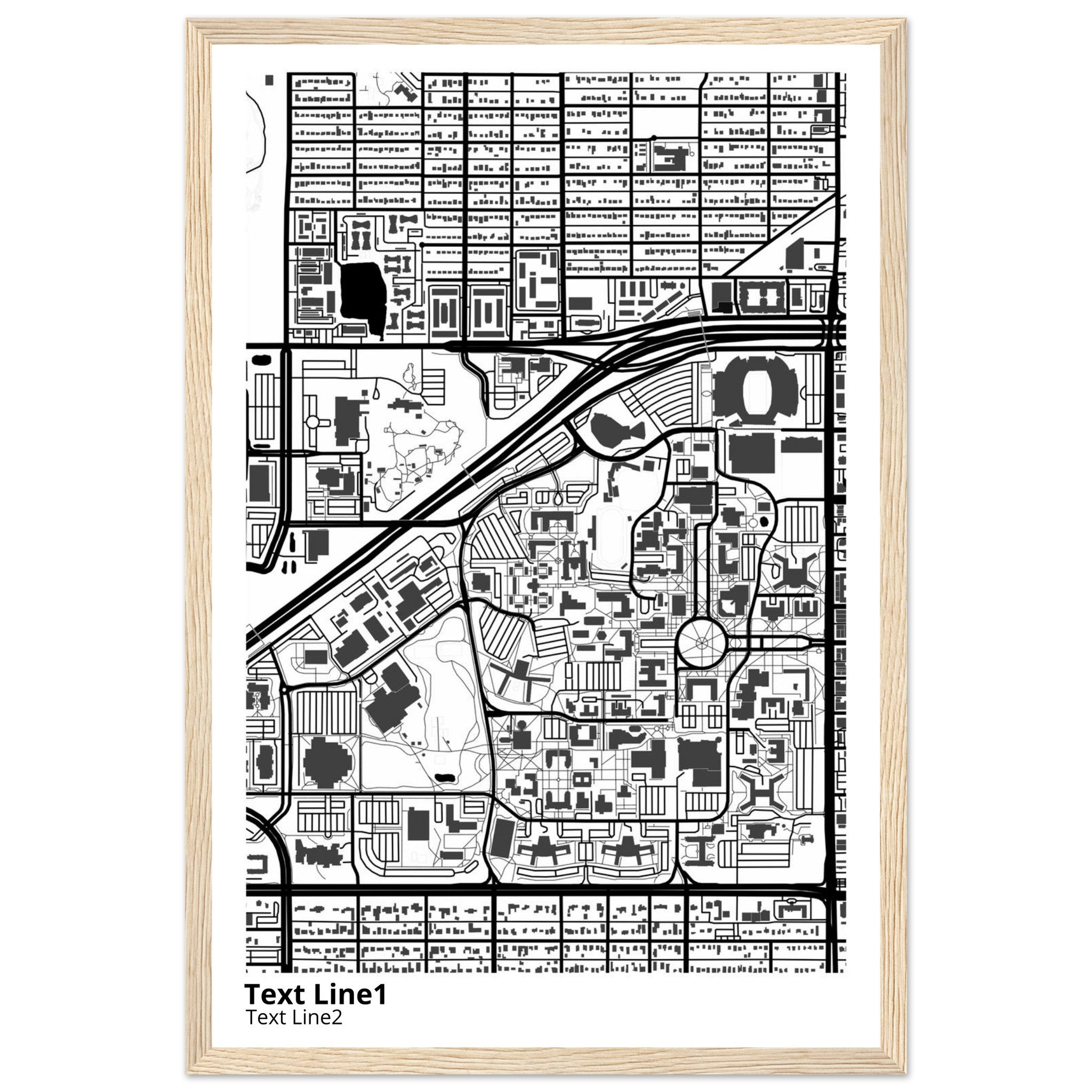 Texas Tech University Campus Map Poster | Graduation Gift - Ink And Atlas