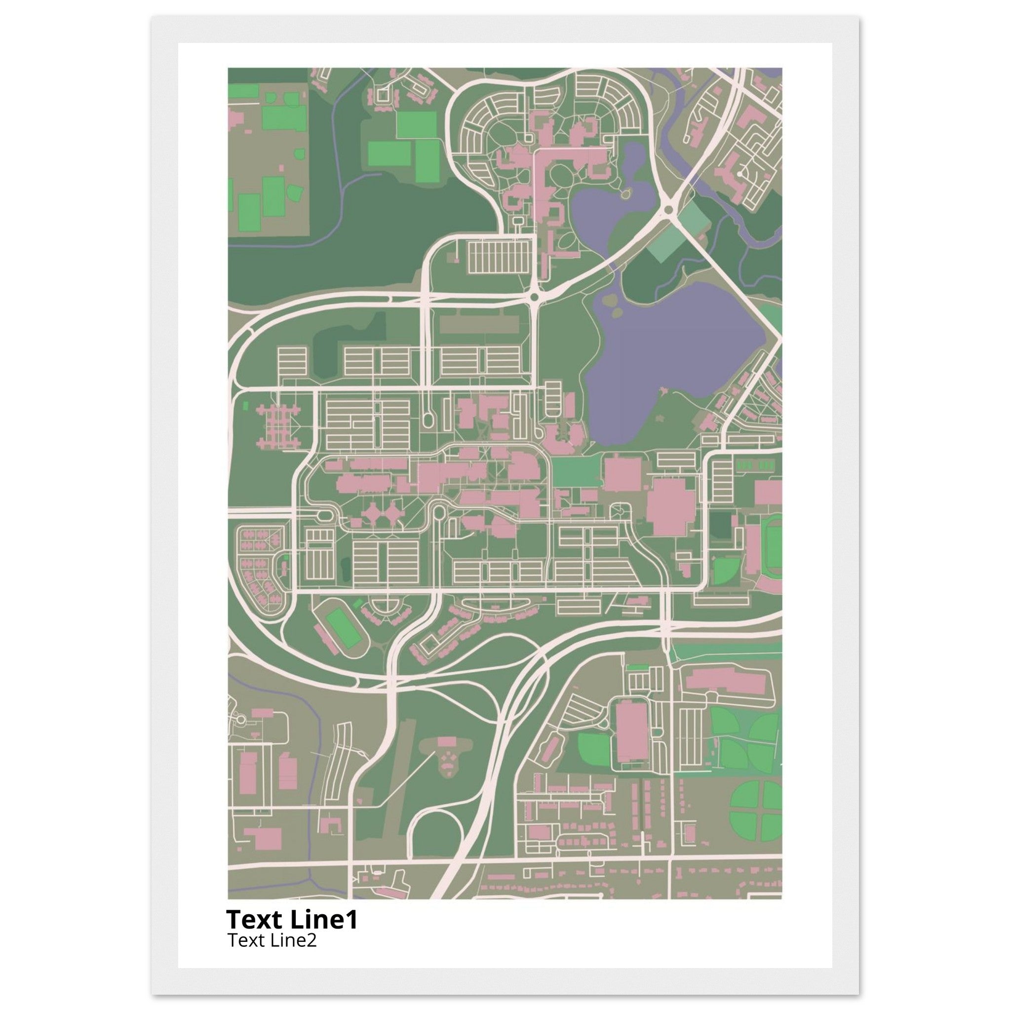 university at buffalo campus map poster