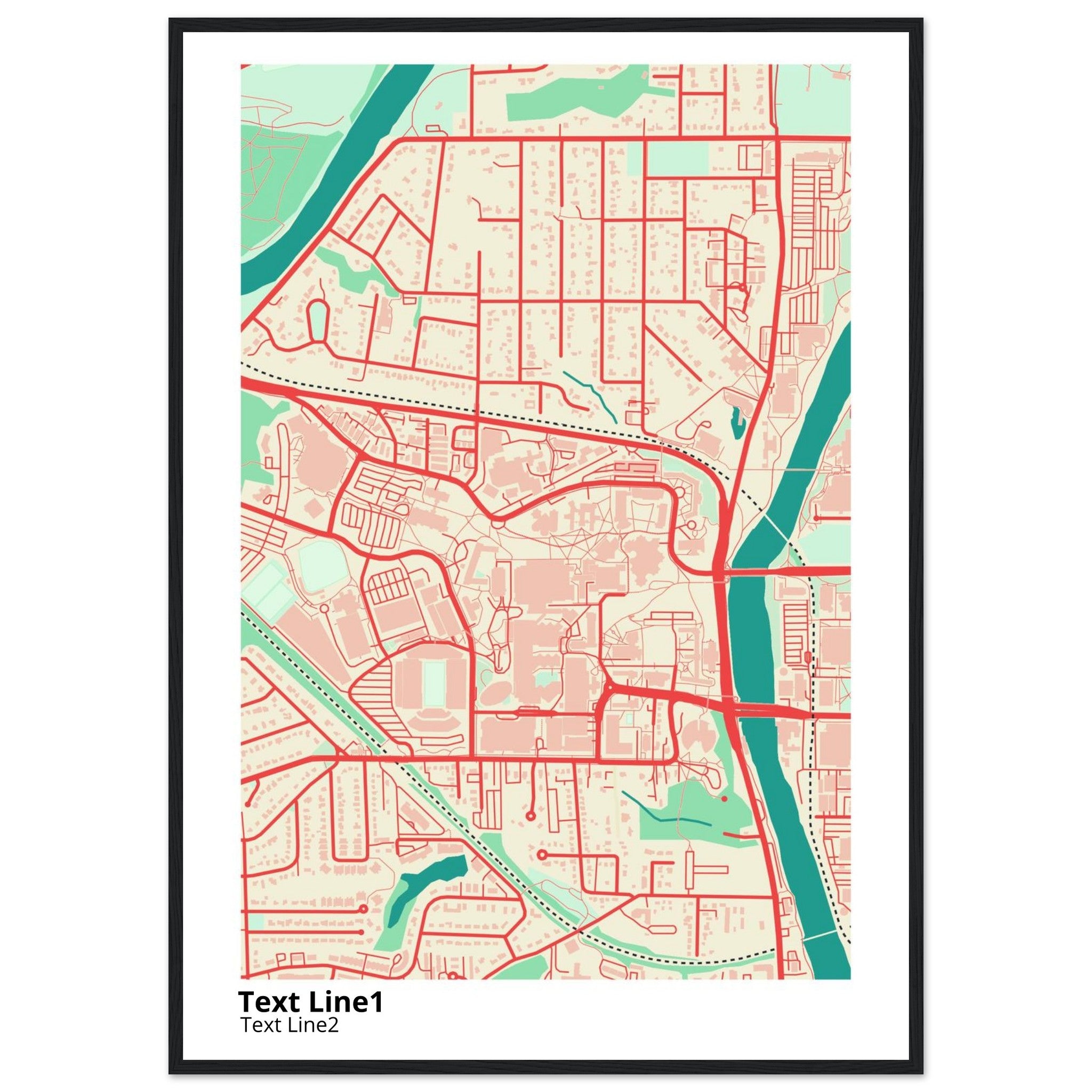 university of iowa campus map poster