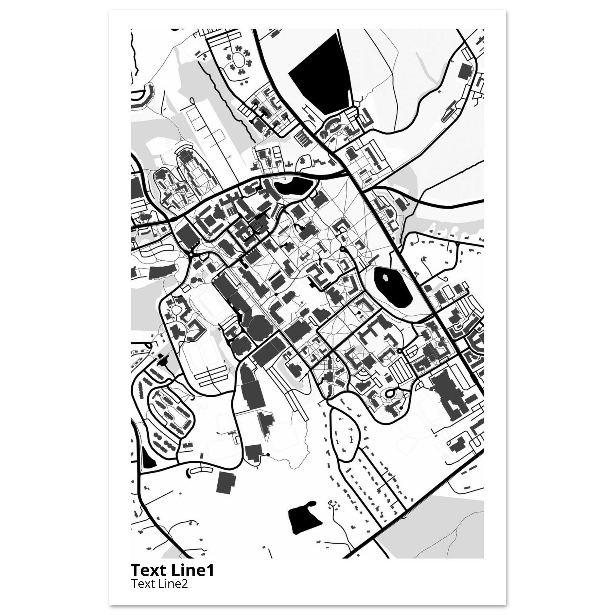 university of connecticut campus map poster