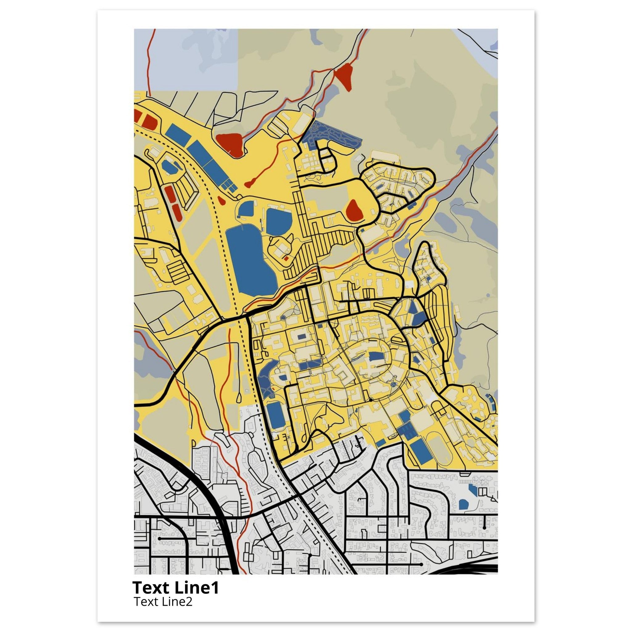 california polytechnic state university san luis obispo campus map poster