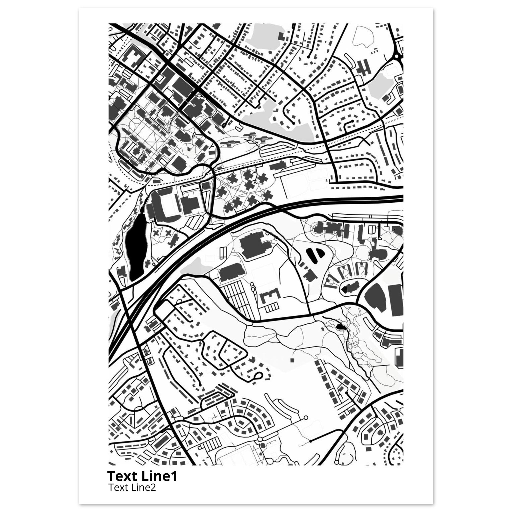 James Madison University Virginia Campus Map Poster | Graduation Gift - Ink And Atlas
