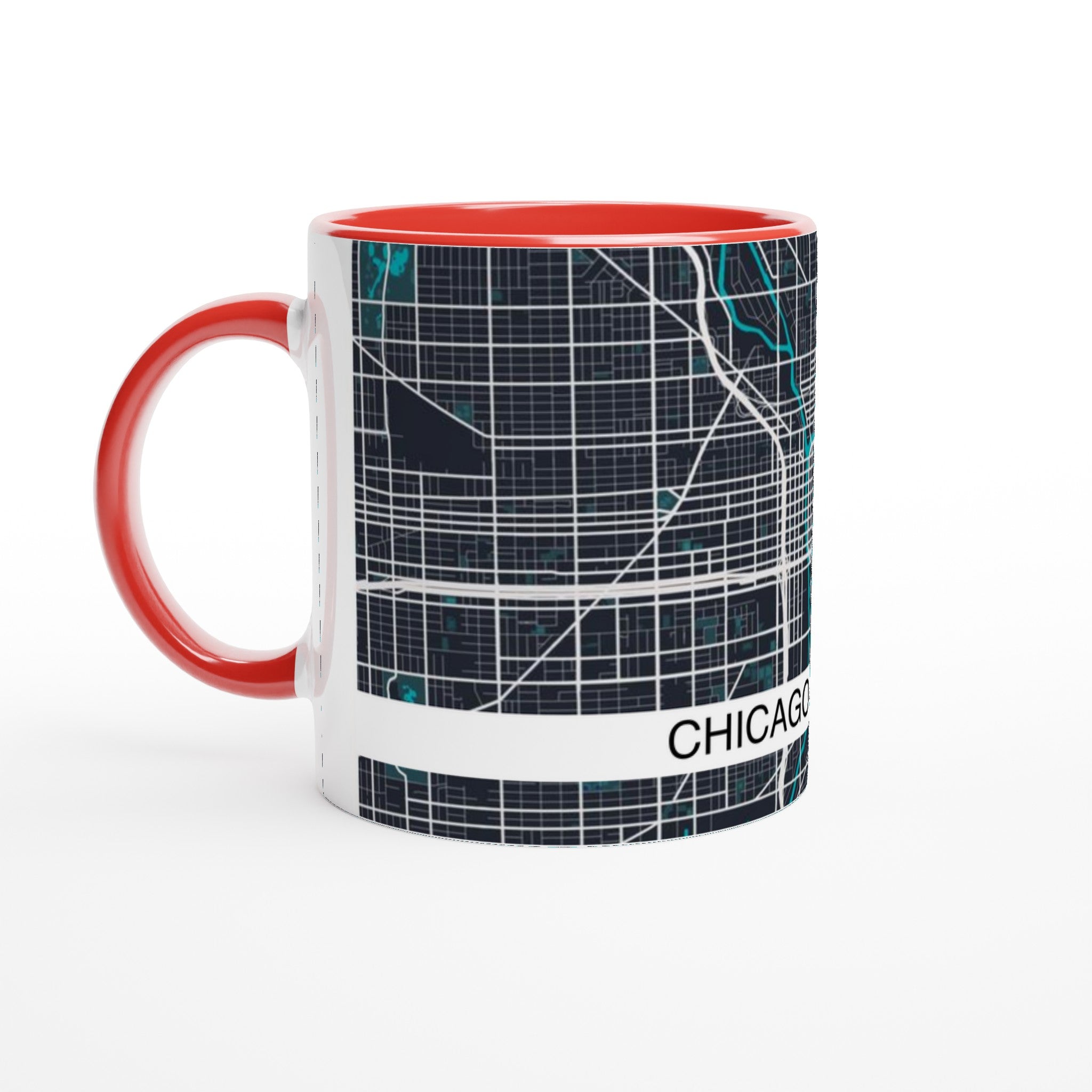 chicago modern city map mug 11oz