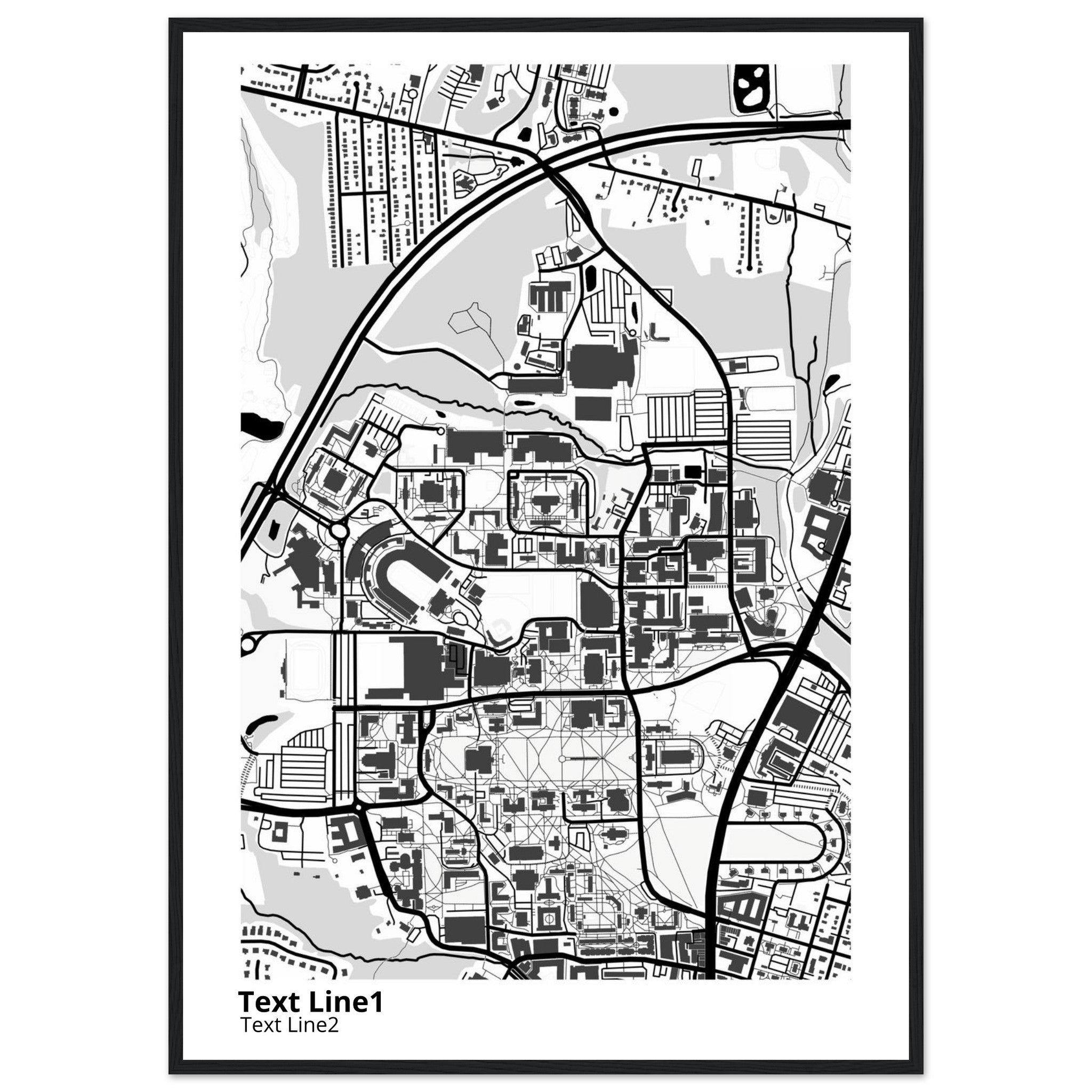 university of maryland college park campus map poster