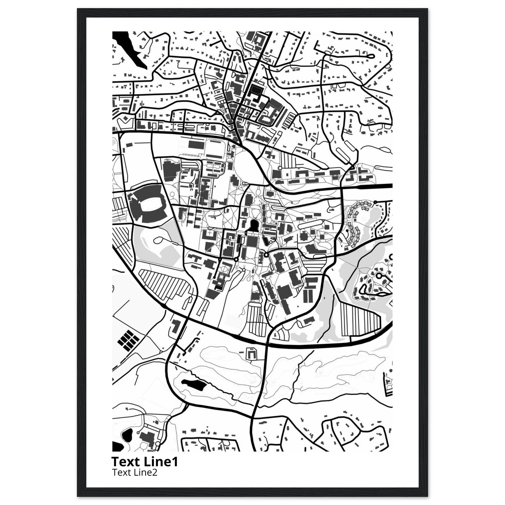 Clemson University South Carolina Campus Map Poster | Graduation Gift - Ink And Atlas