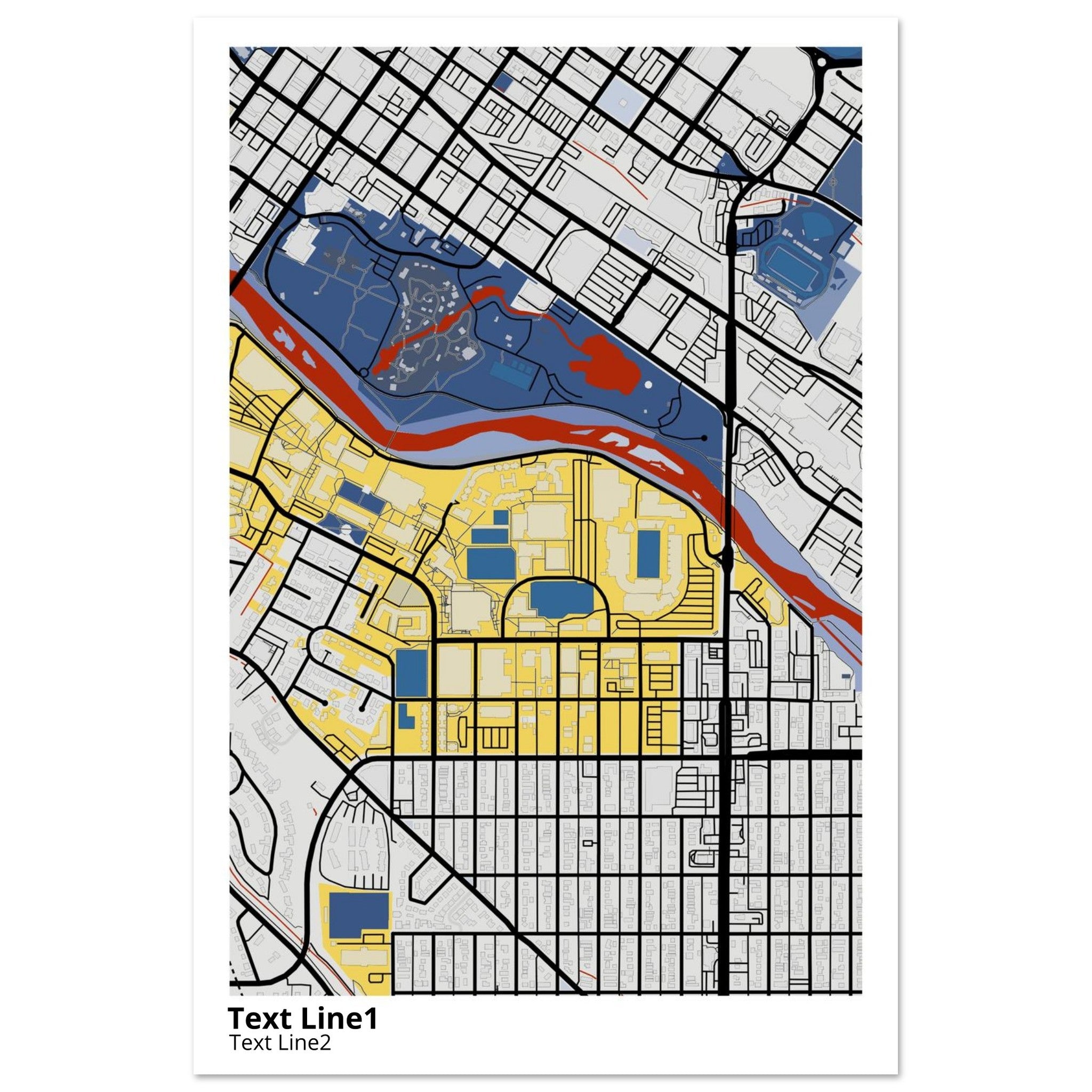 boise state university campus map poster