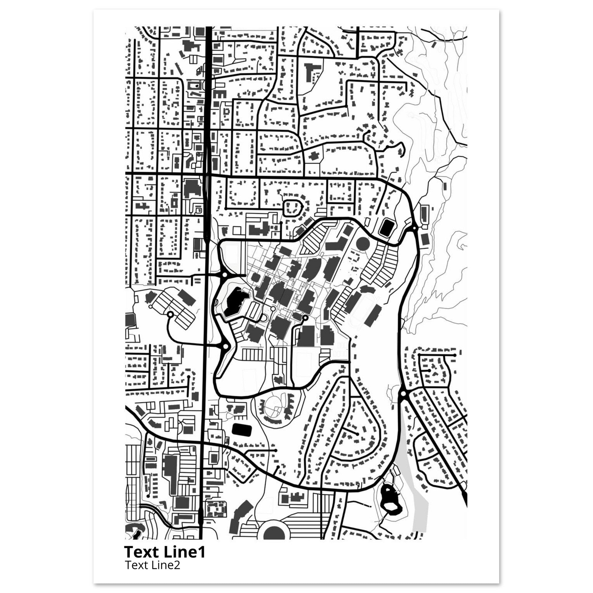 Weber State University Utah Campus Map Poster | Graduation Gift - Ink And Atlas