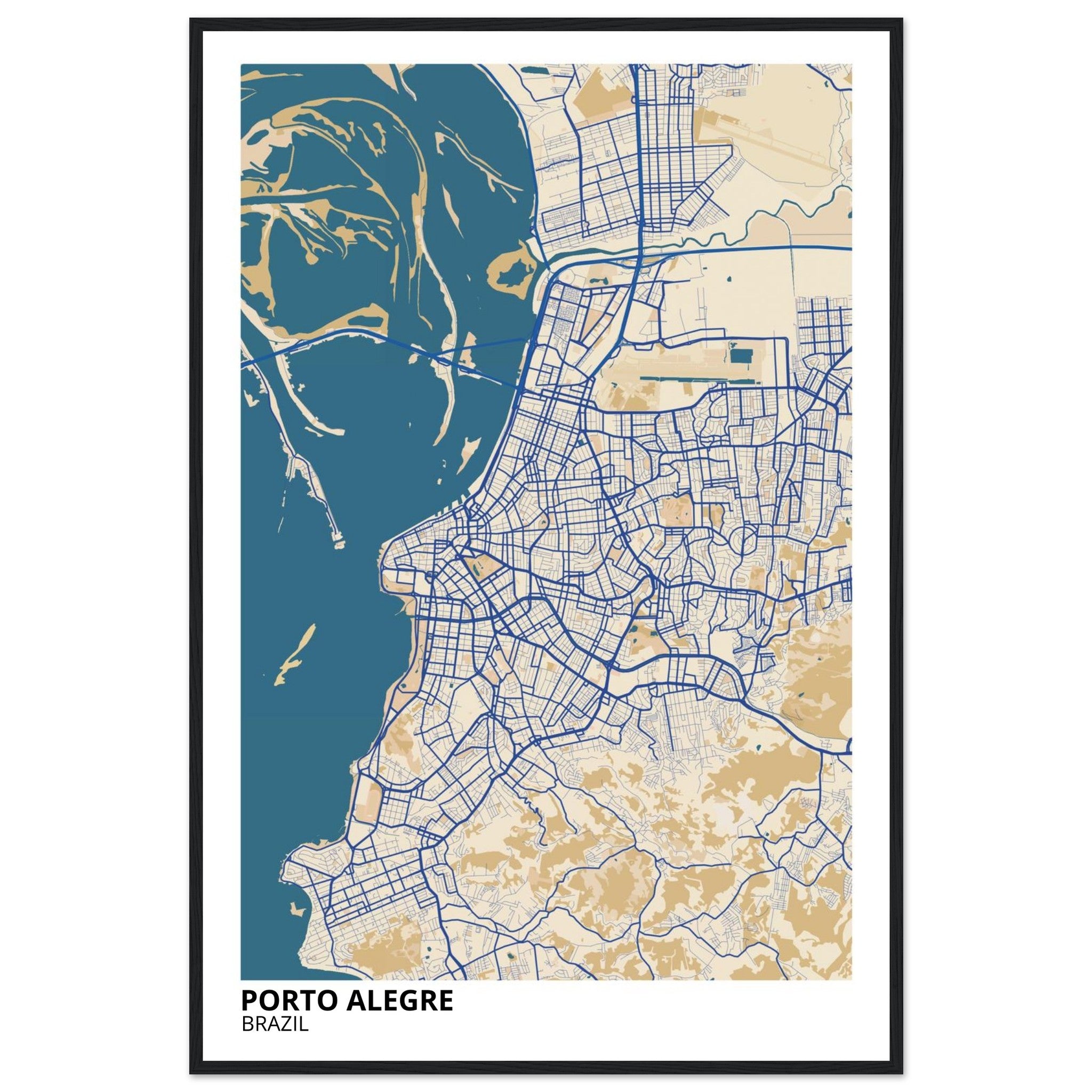 Porto Alegre Brazil City Map Poster | Custom Map Art Print - Ink And Atlas