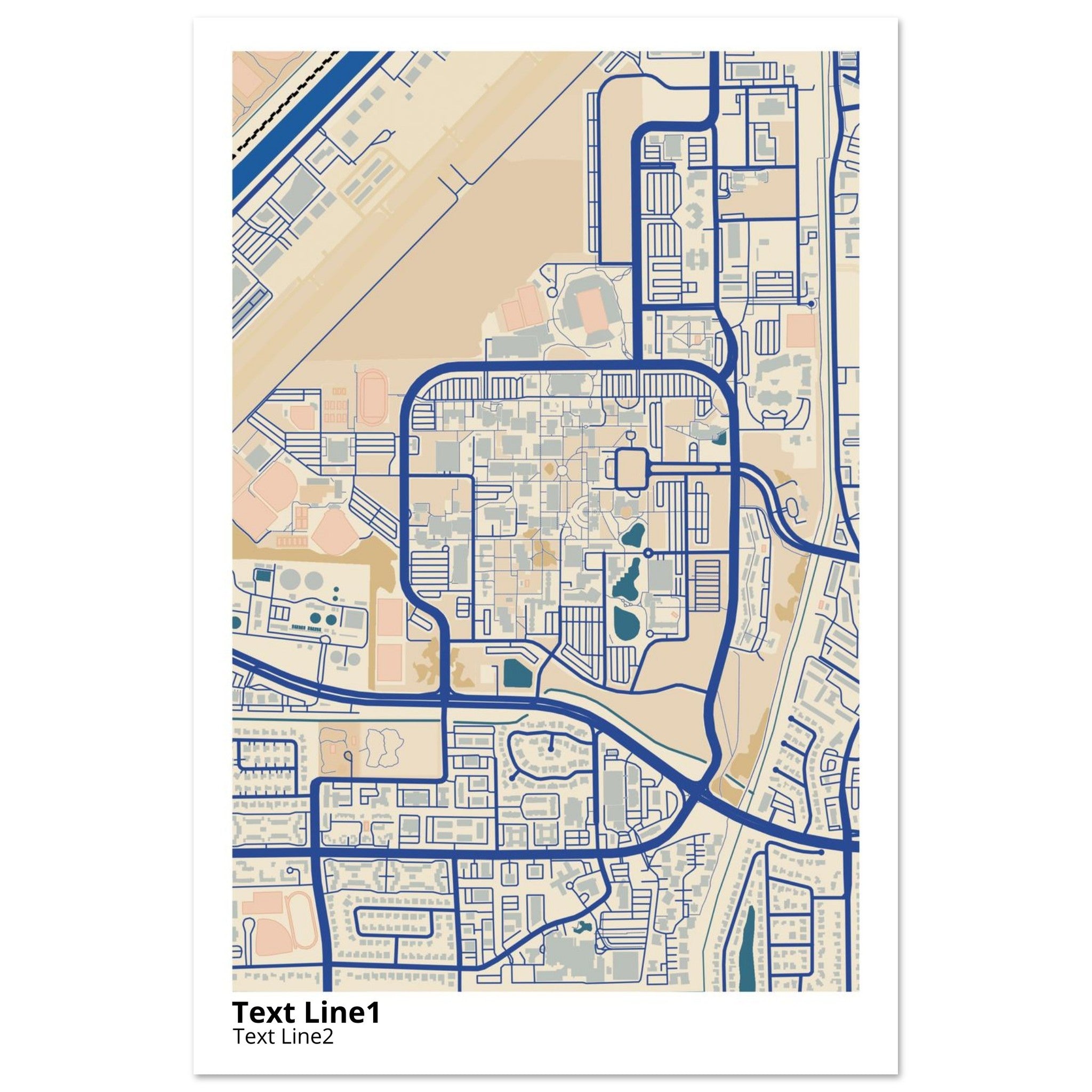 florida atlantic university campus map poster