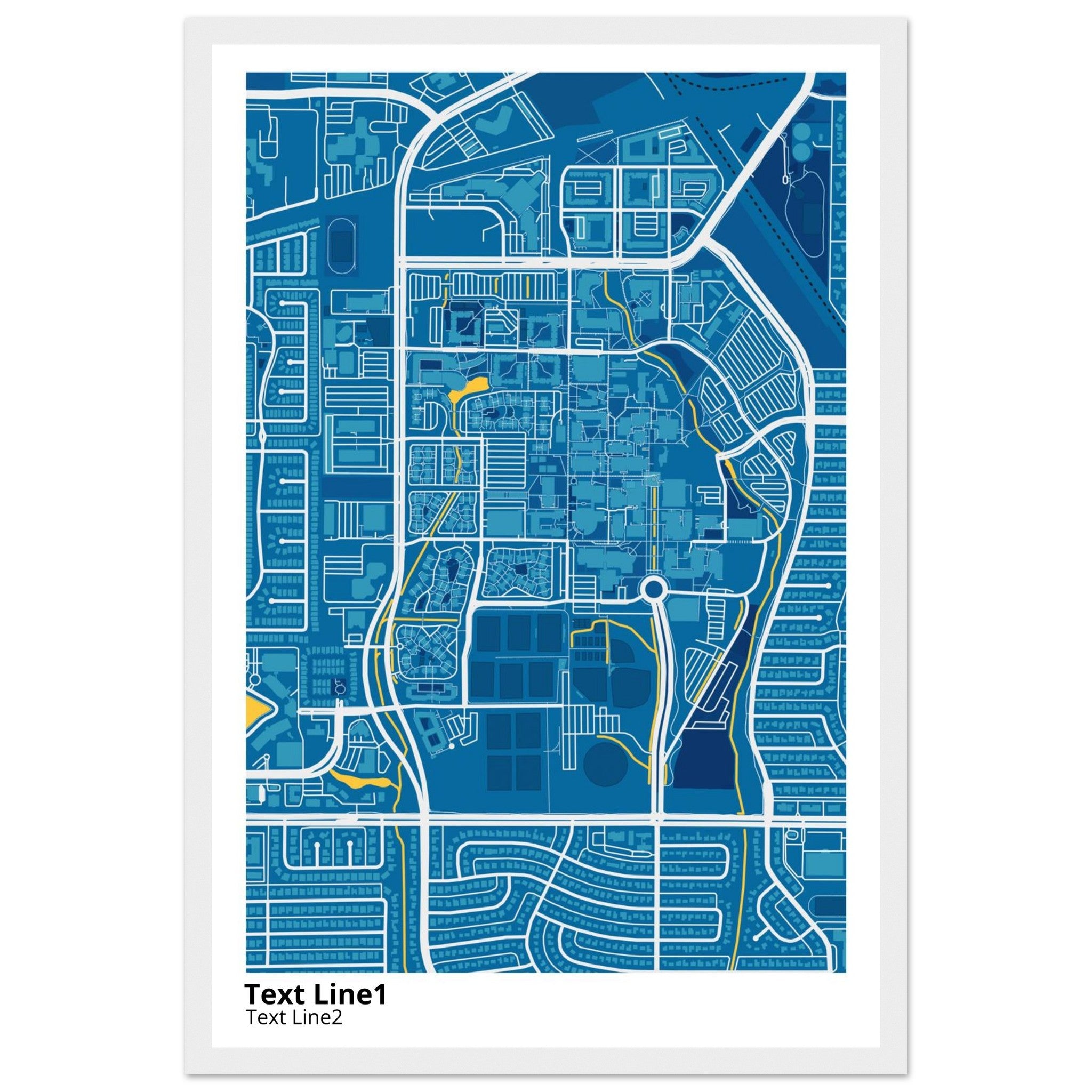 The University of Texas at Dallas Campus Map Poster | Graduation Gift - Ink And Atlas