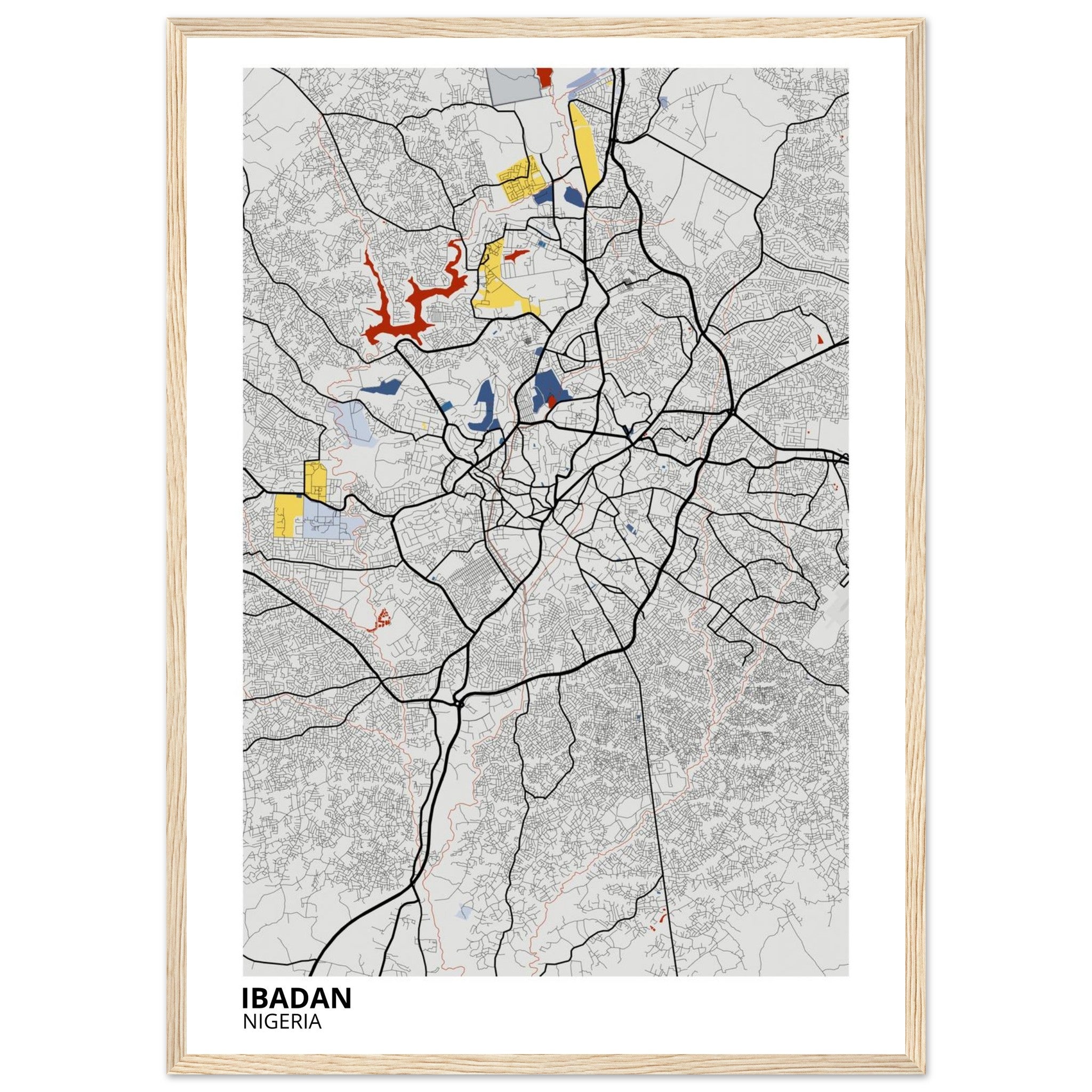 Ibadan Nigeria City Map Poster | Custom Map Art Print - Ink And Atlas