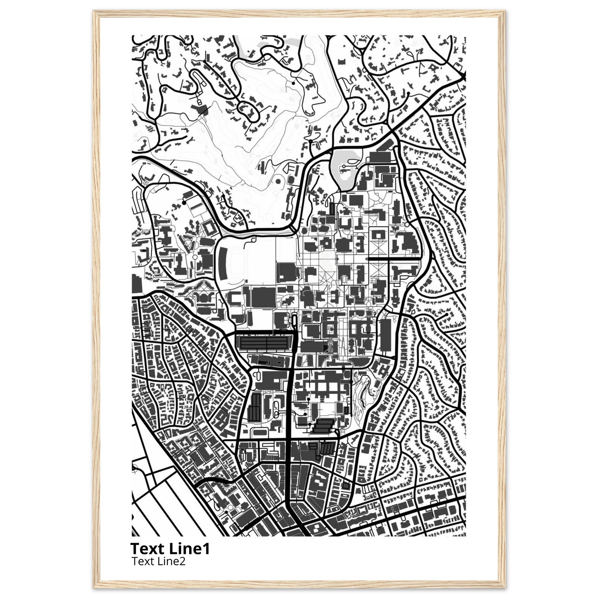 university of california los angeles campus map poster