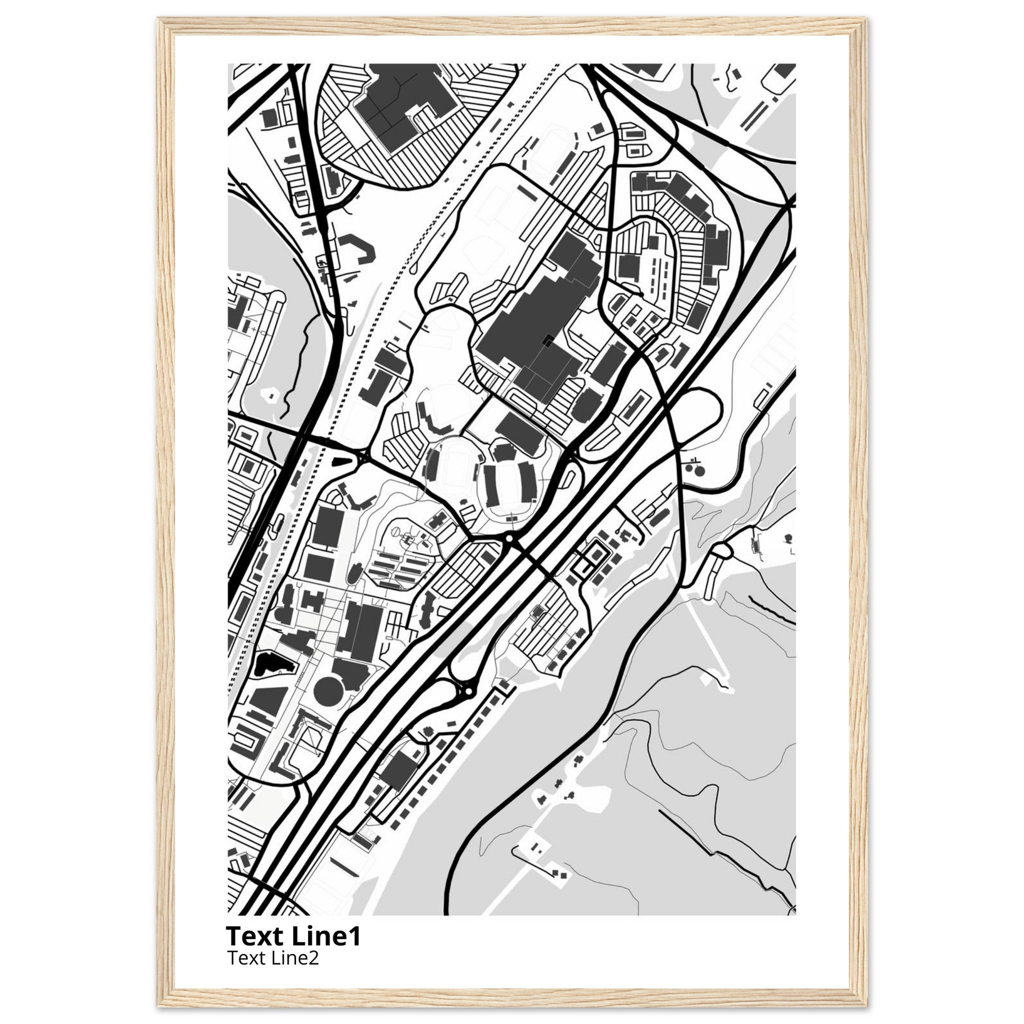 Liberty University Virginia Campus Map Poster | Graduation Gift - Ink And Atlas