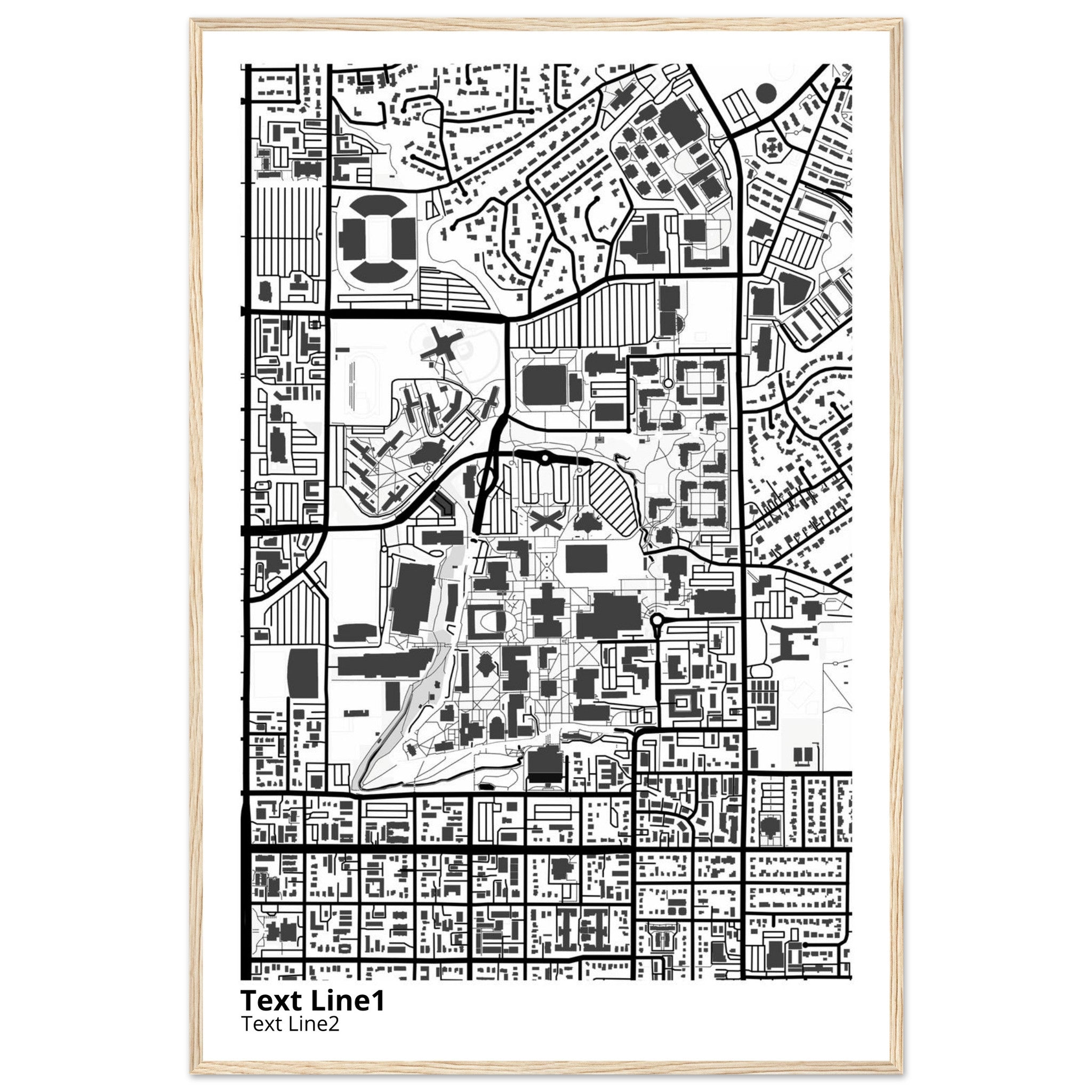 Brigham Young University Utah Campus Map Poster | Graduation Gift - Ink And Atlas