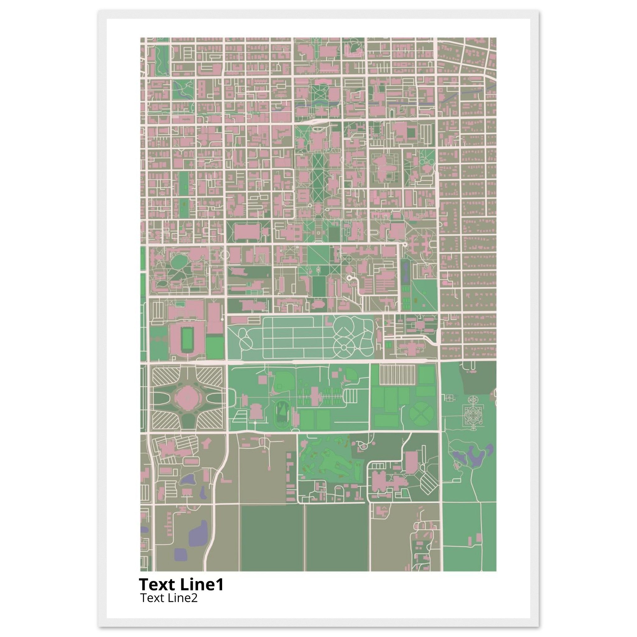 university of illinois urbana champaign campus map poster