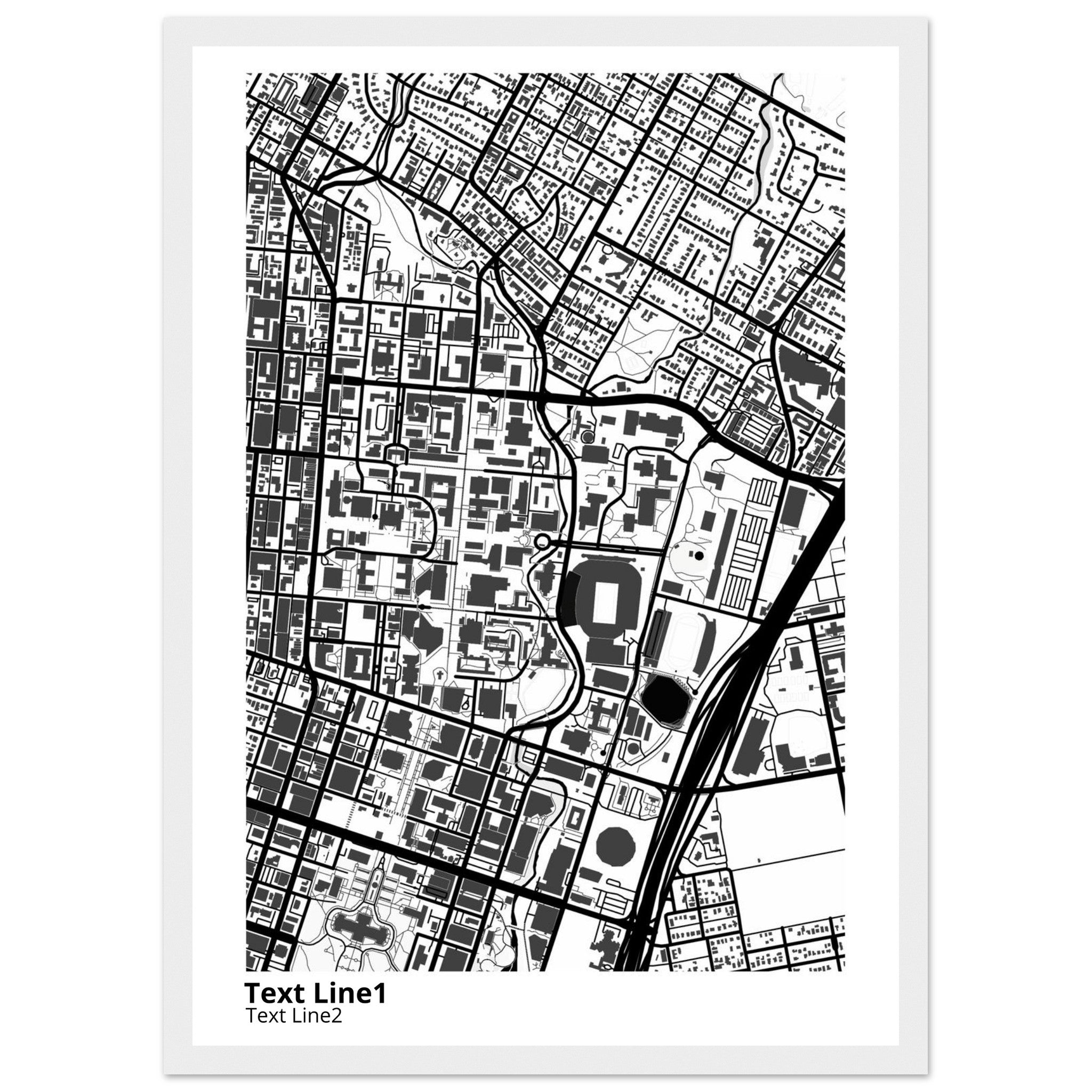 University of Texas at Austin Campus Map Poster | Graduation Gift - Ink And Atlas
