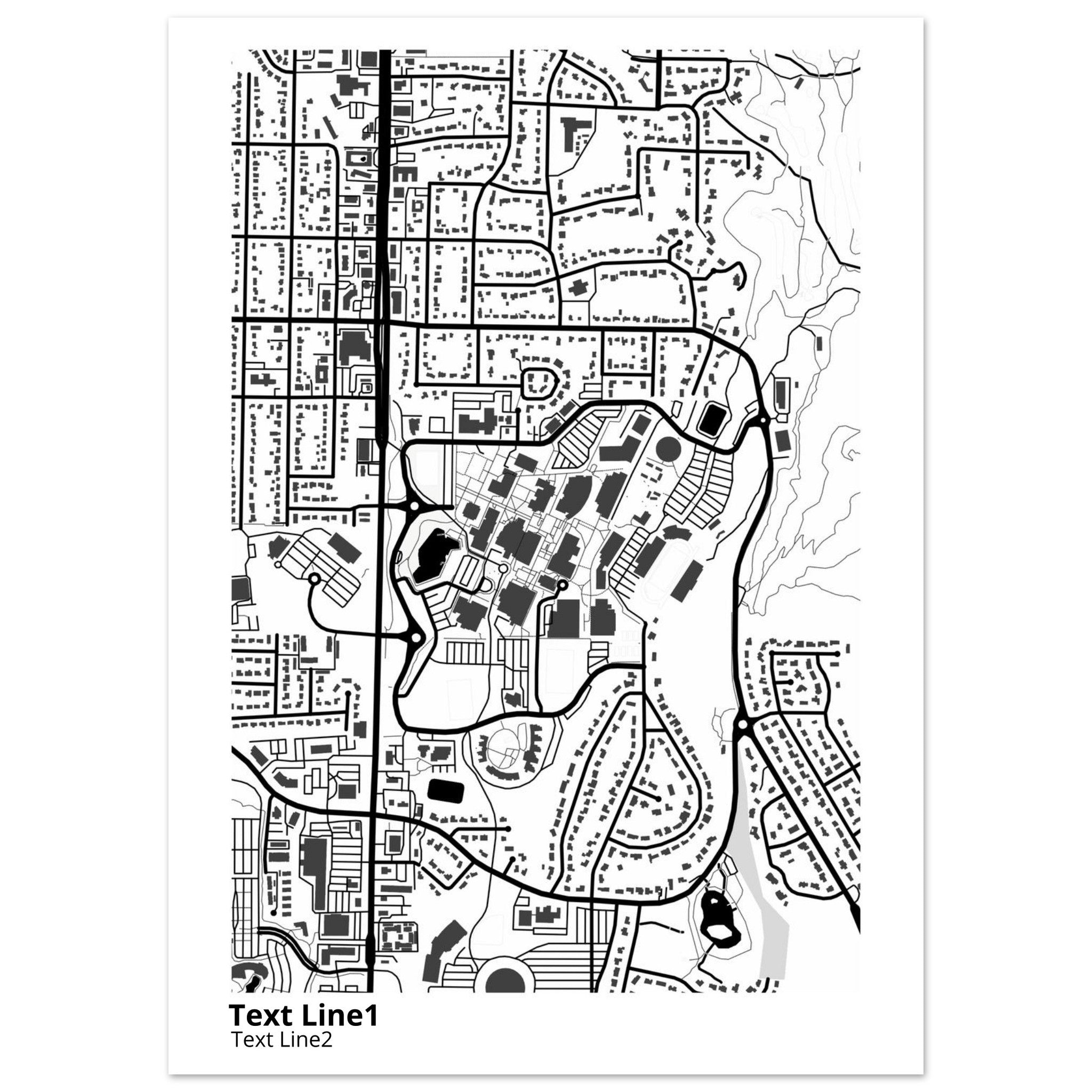 Weber State University Utah Campus Map Poster | Graduation Gift - Ink And Atlas