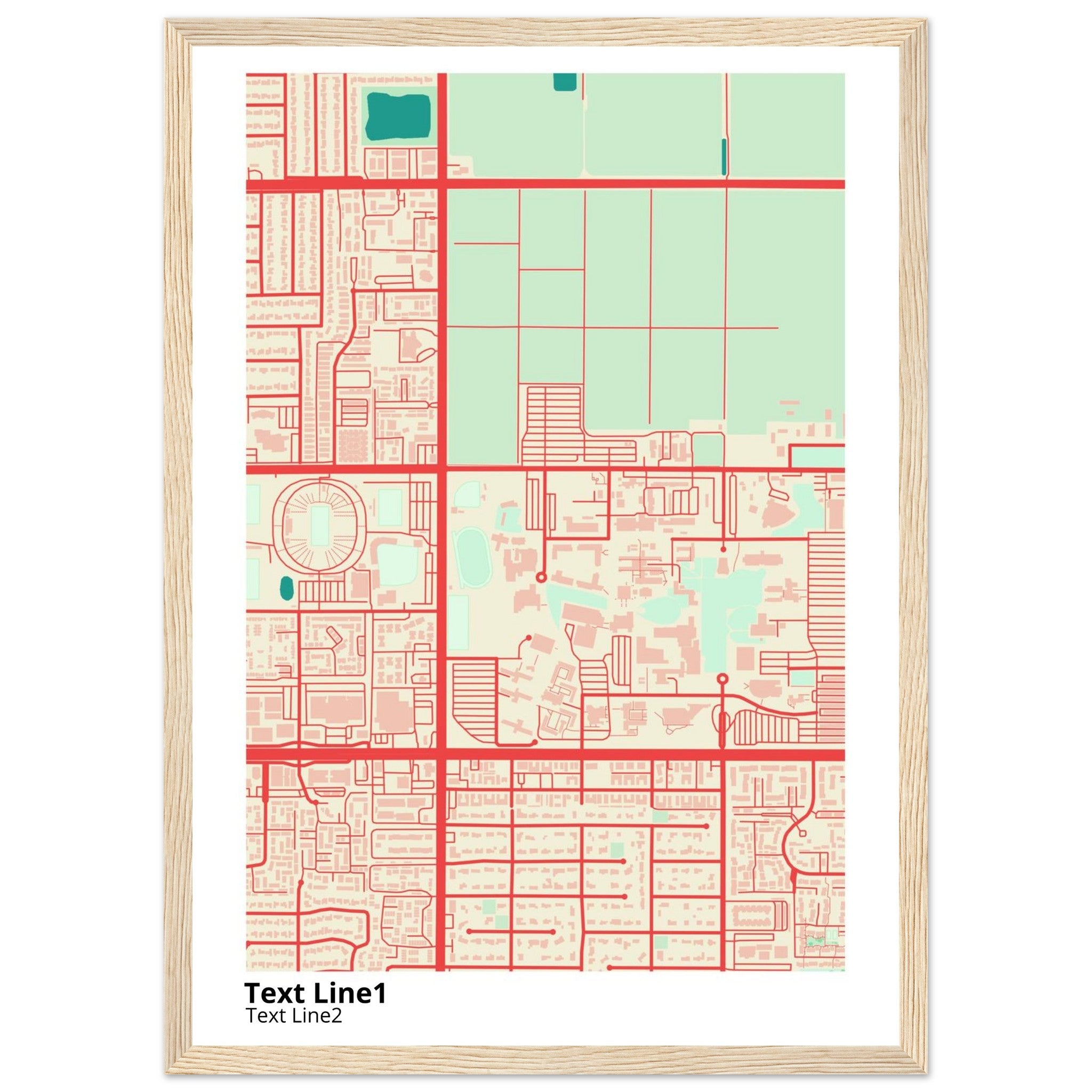 california state university fresno campus map poster
