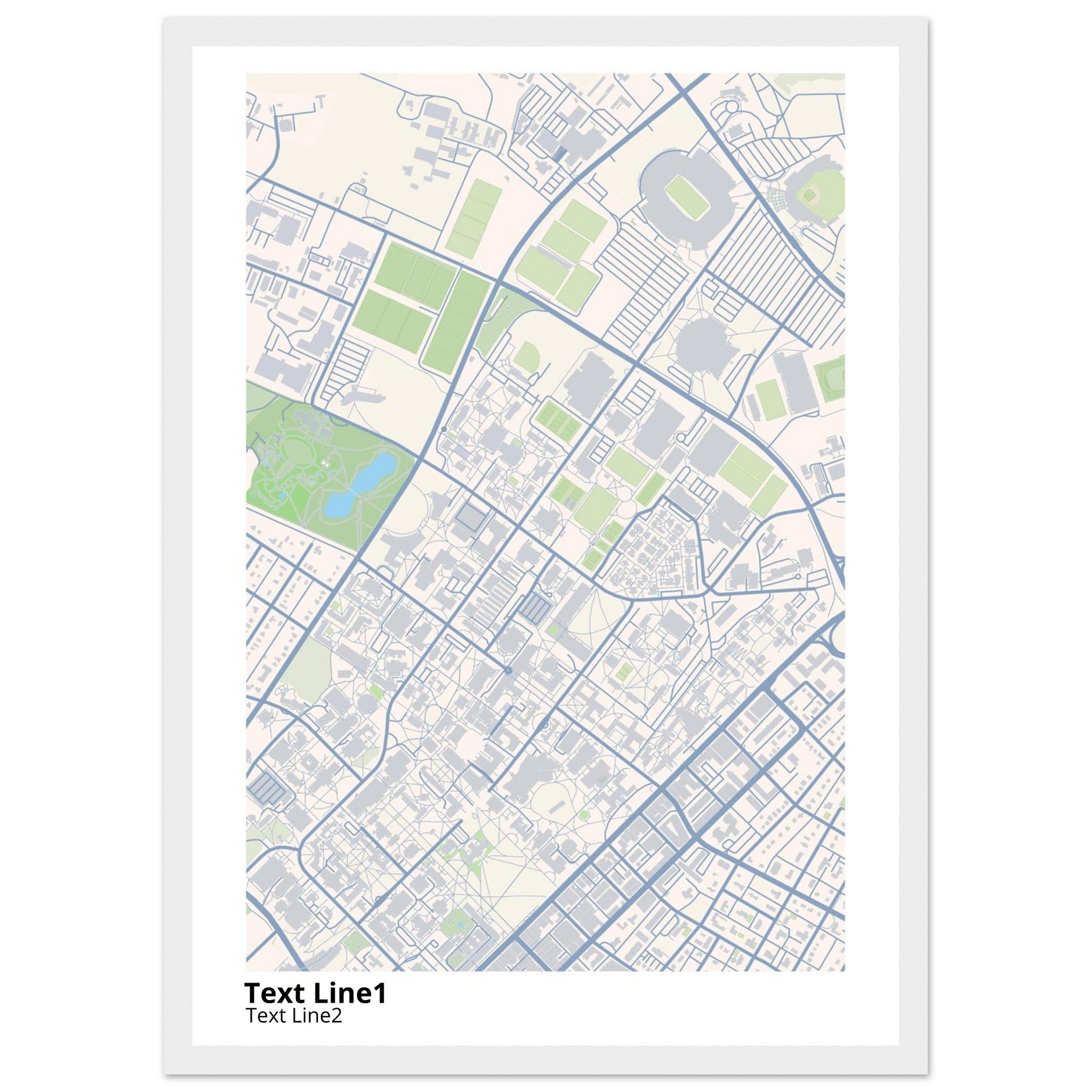 Pennsylvania State University Campus Map Poster | Graduation Gift - Ink And Atlas
