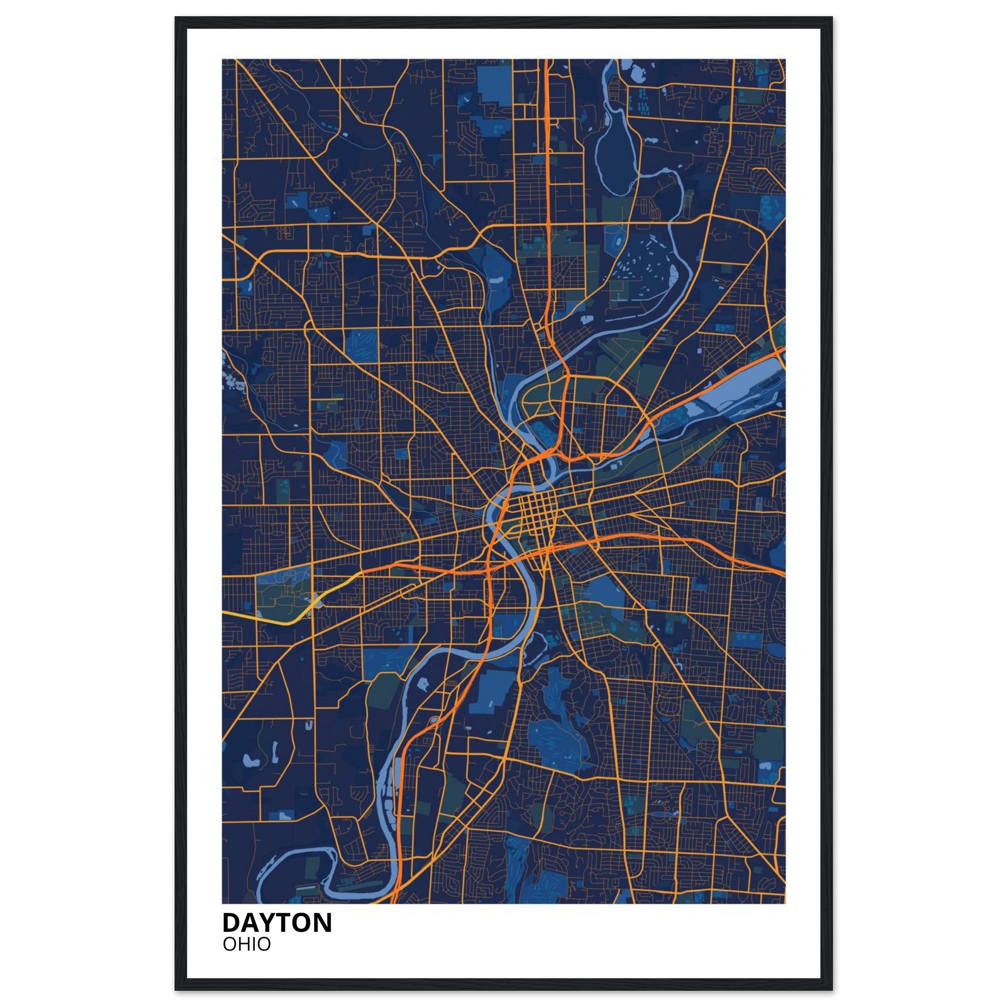 dayton map poster print