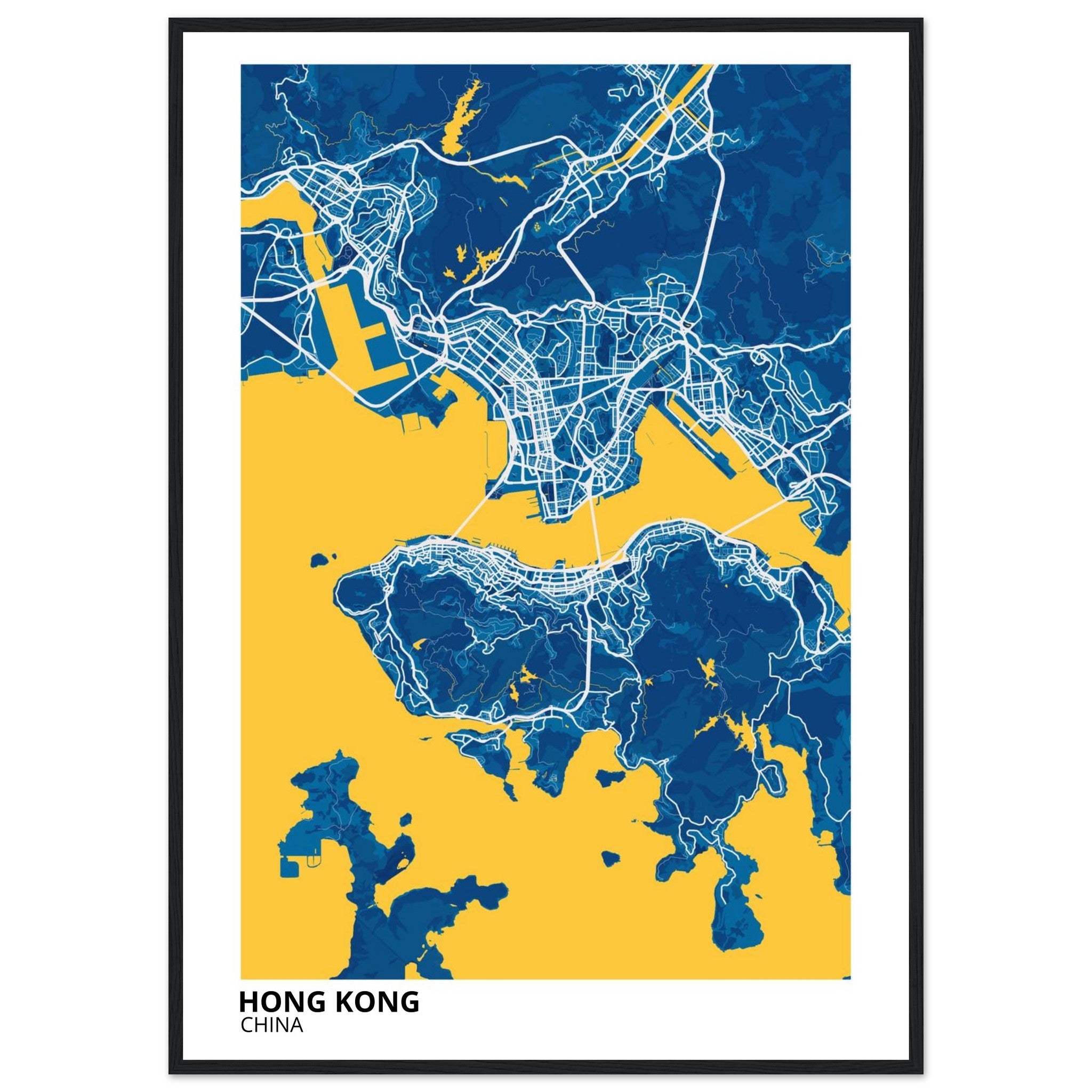 Hong Kong China City Map Poster | Custom Map Art Print - Ink And Atlas