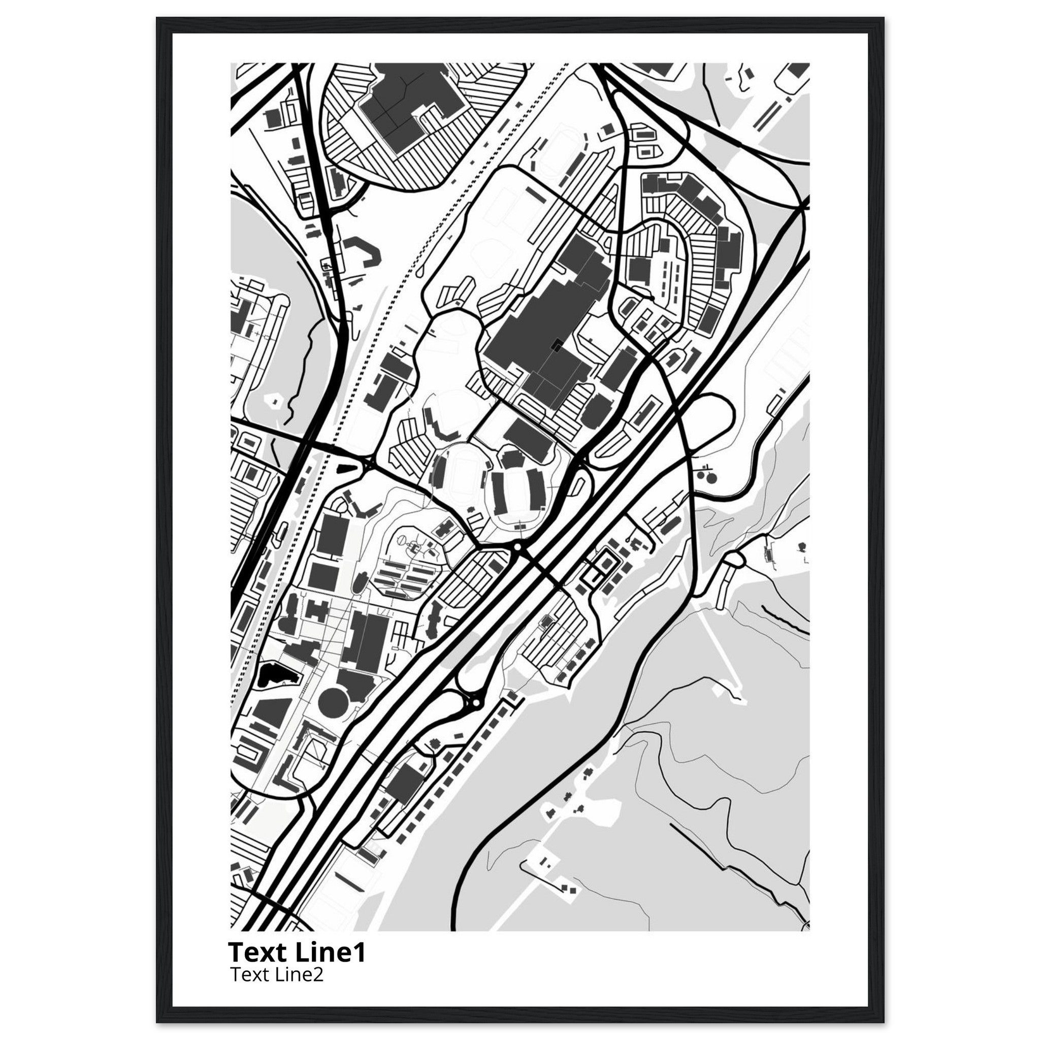 Liberty University Virginia Campus Map Poster | Graduation Gift - Ink And Atlas